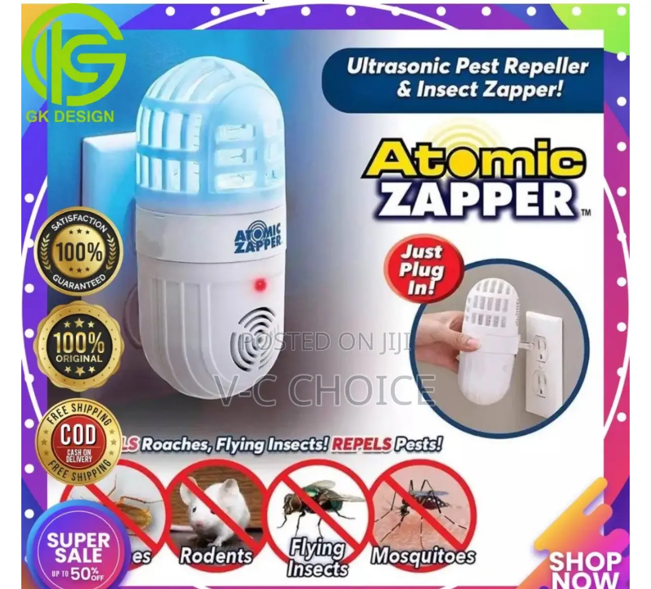 Original Effective Atomic Zapper Mosquito Killer Insect Repe