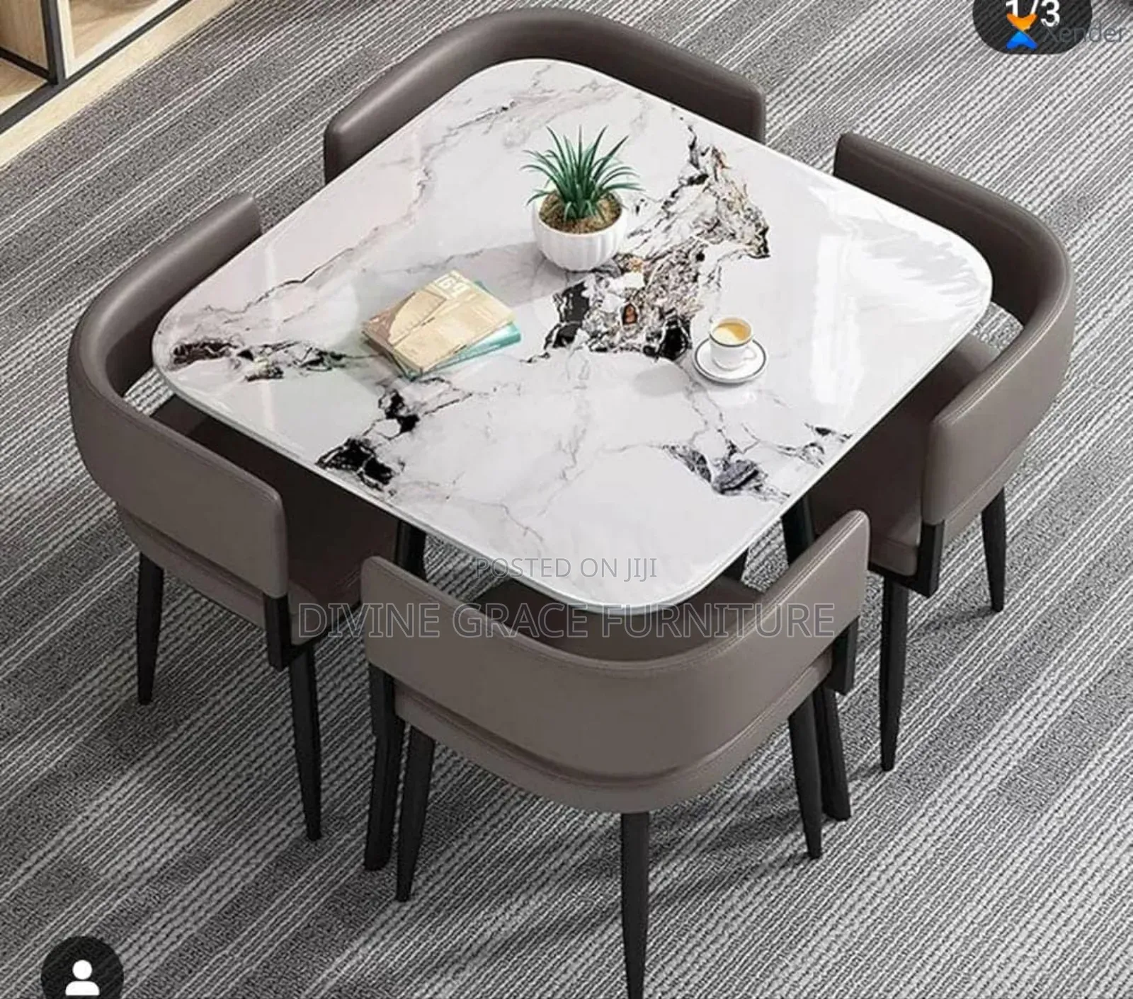 Outdoor/Indoor Marble Top Dining Table