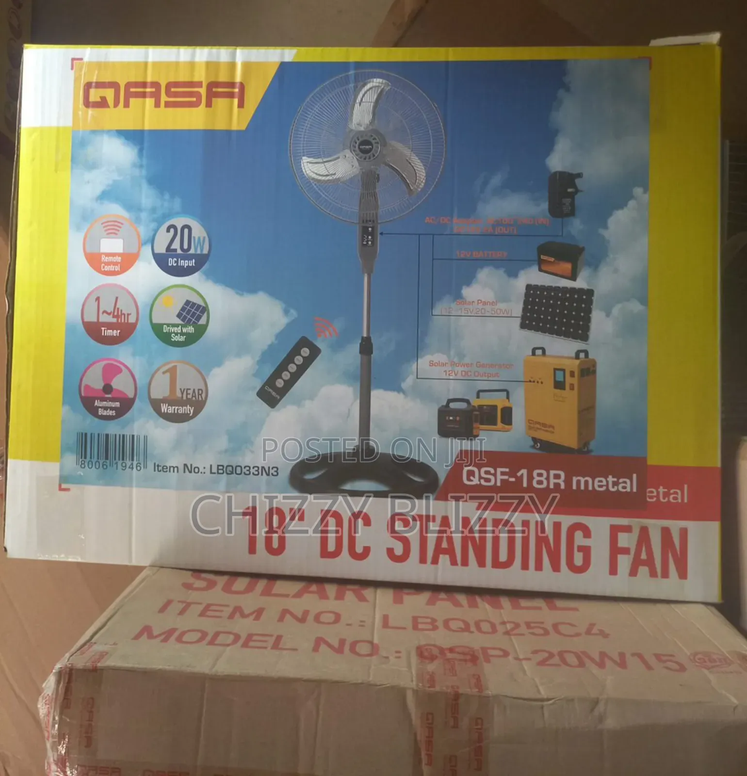Qasa 18 Inches Ac Dc Standing Fan QSF-18'' Metal Blade