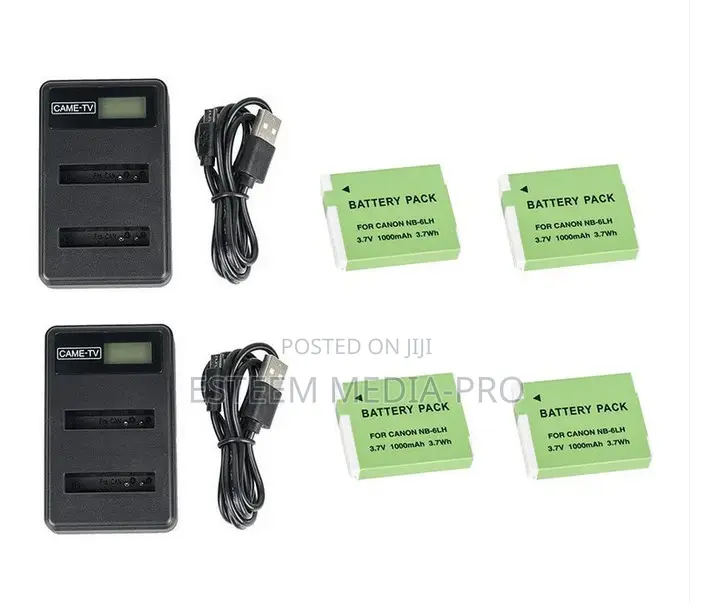 CAME-TV 4 PCS Headset Batteries With 2 Charger's