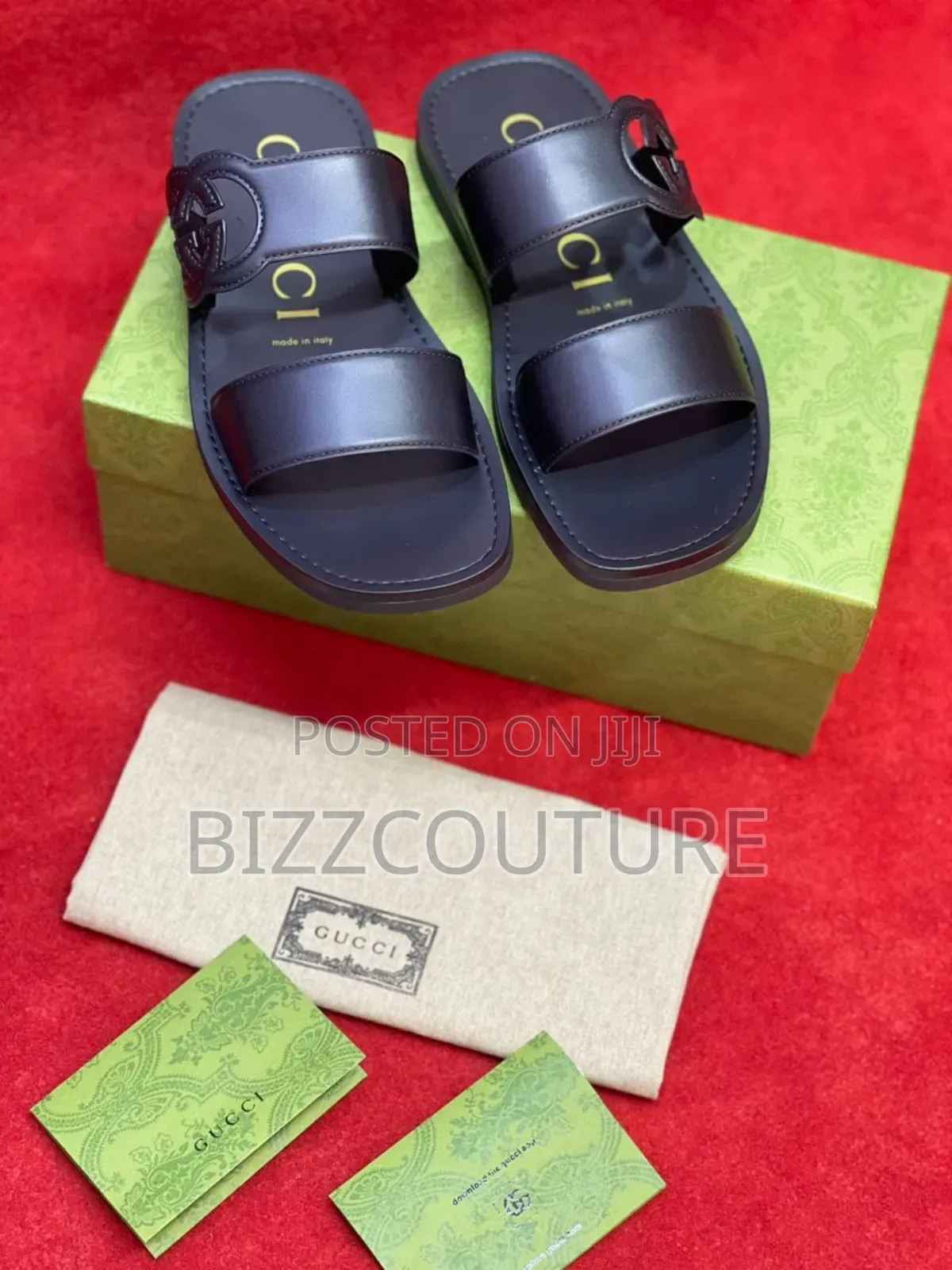 Original Gucci Leather Slippers Available in Store