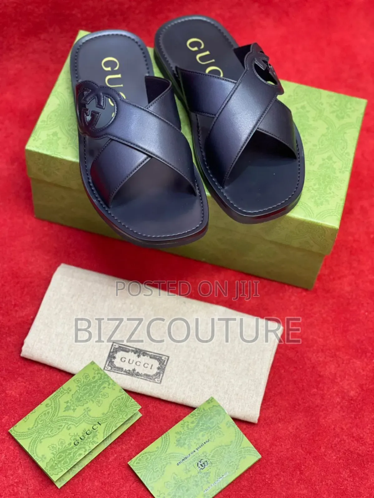 Original Gucci Leather Slippers Available in Store