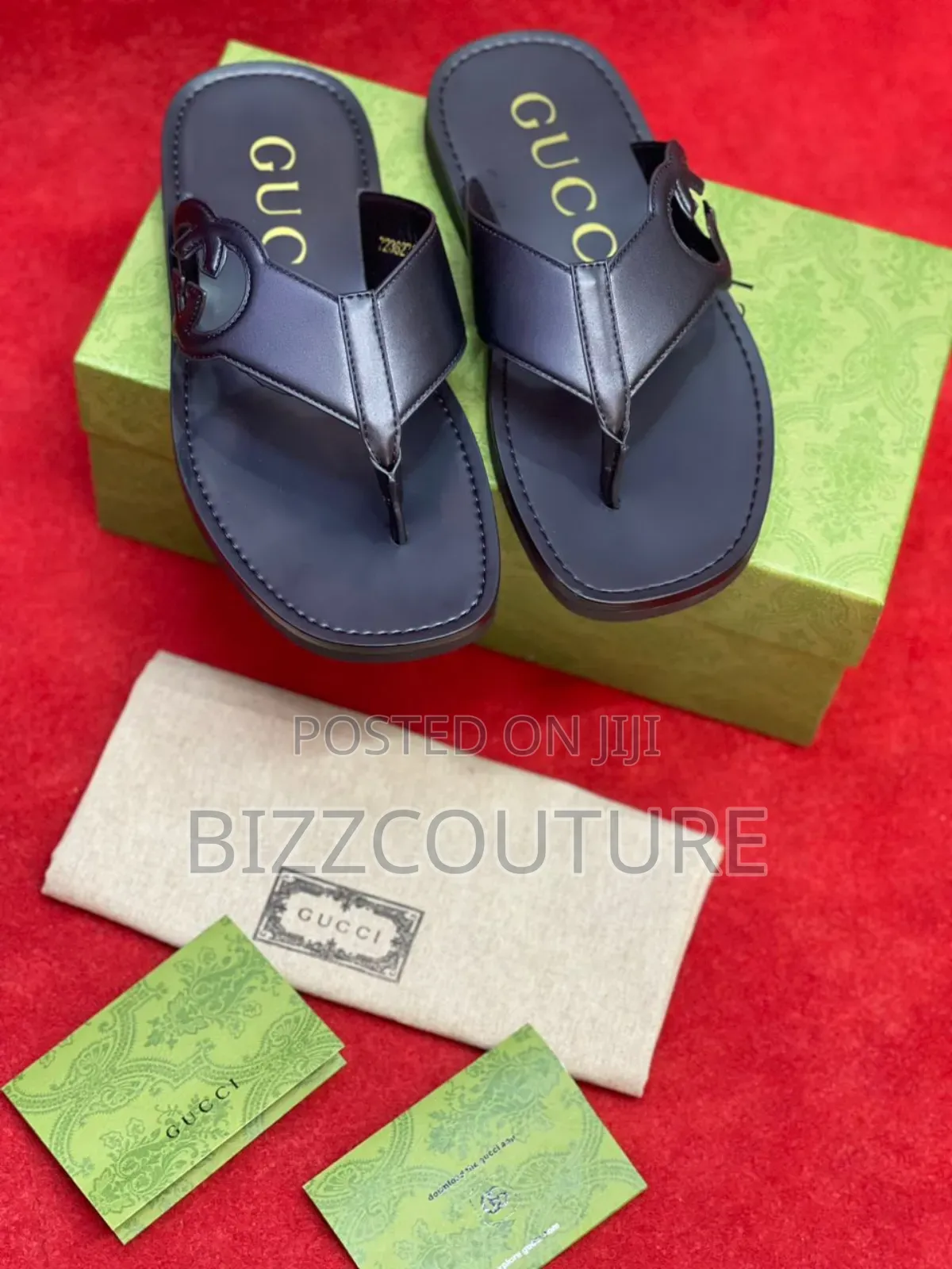 Original Gucci Leather Slippers Available in Store