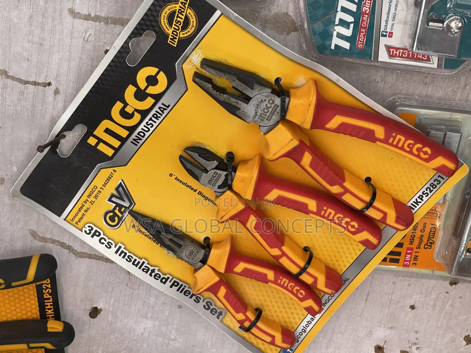 3pcs INGCO Insulated Industrial Pliers Sets