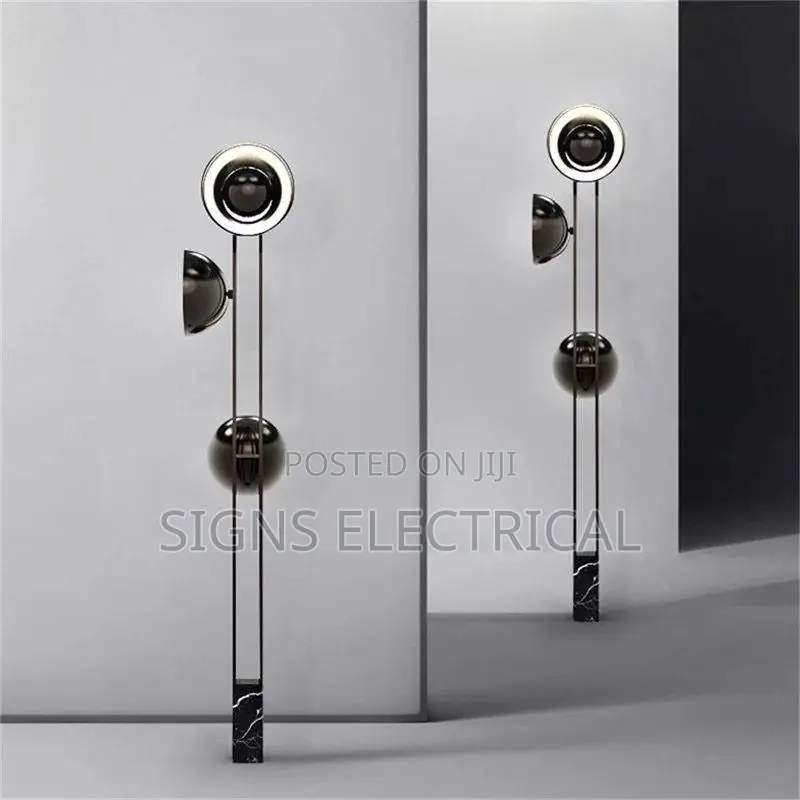Nordic Black LED Floor Lamps Marble Base Standing Lamp