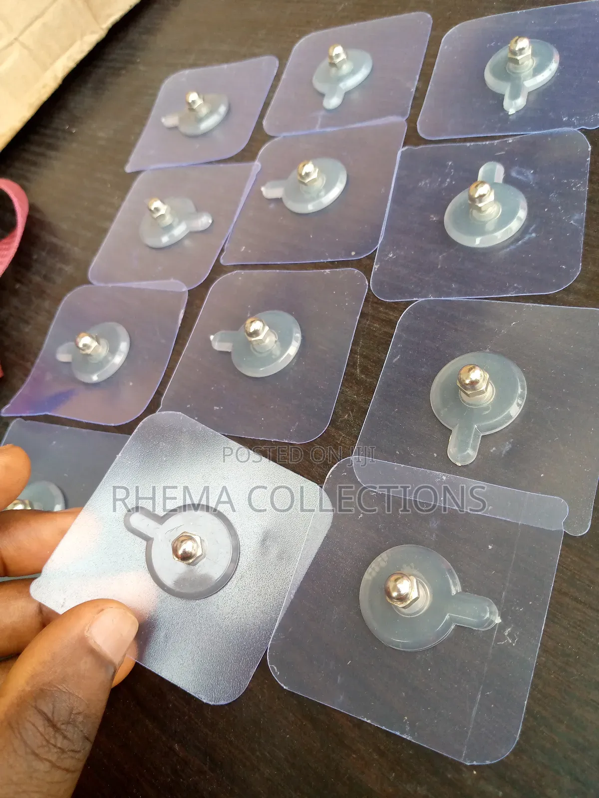 12pcs Adhesive Transparent Wall Hook With Pin
