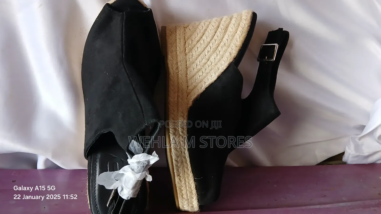 Suede Peep Toe Wedge High Sandals - 36