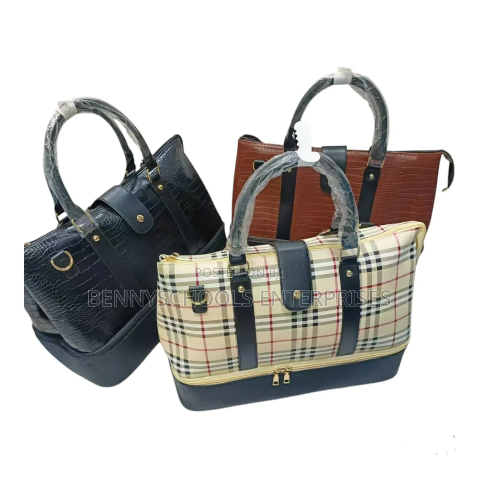 Partitioned Leather Travelling Luggage, Duffle and Handbag