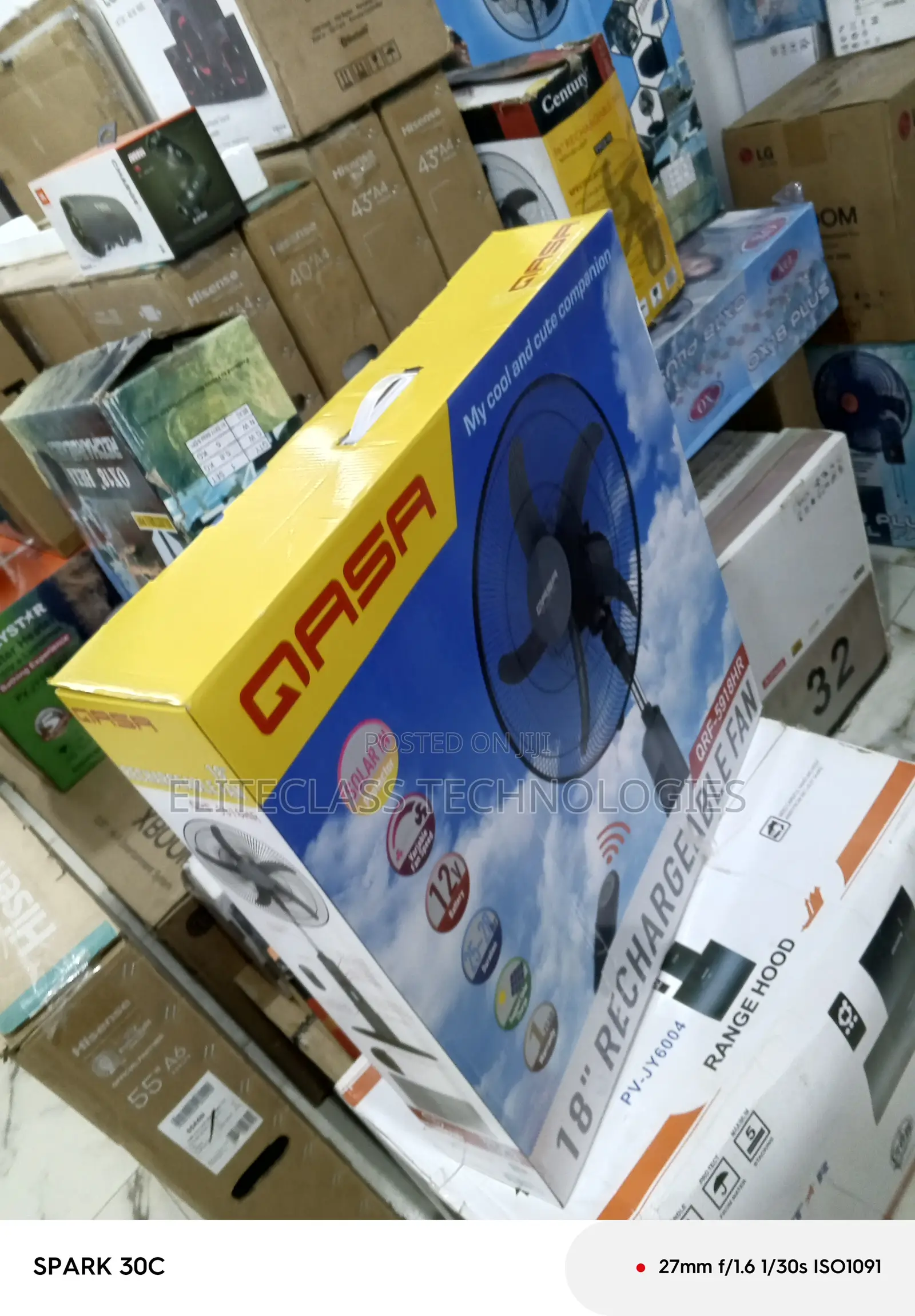 High Quality Qasa Rechargeable 18inches Standing Fan
