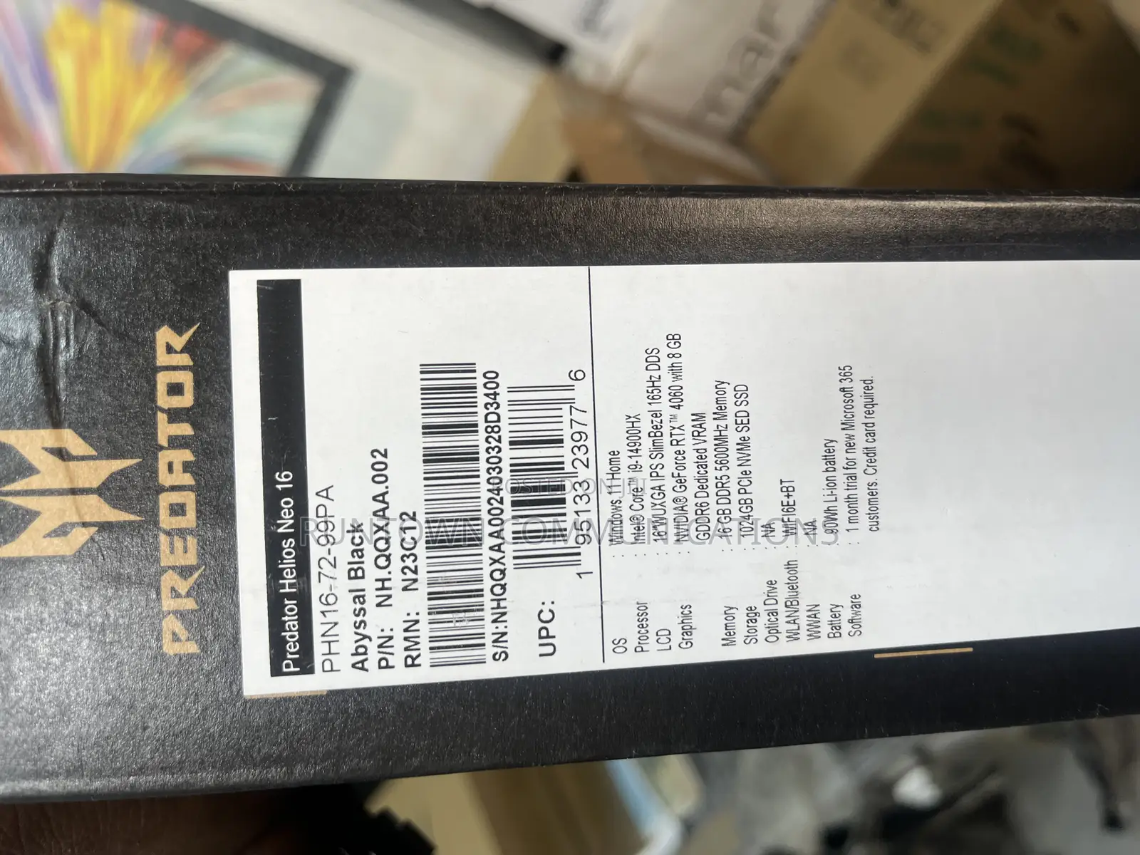 New Laptop Acer Predator Helios Neo 16 16GB Intel Core i9 SSD 1T