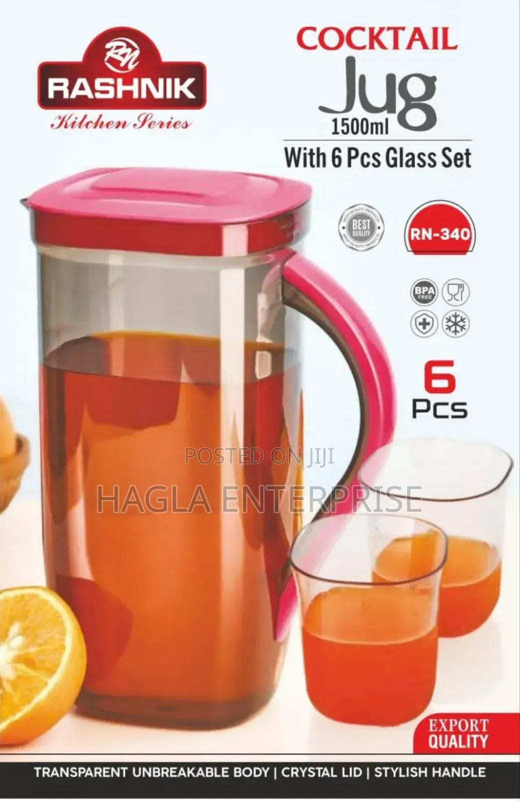 1500ml Cocktail Jug And Glass Cup