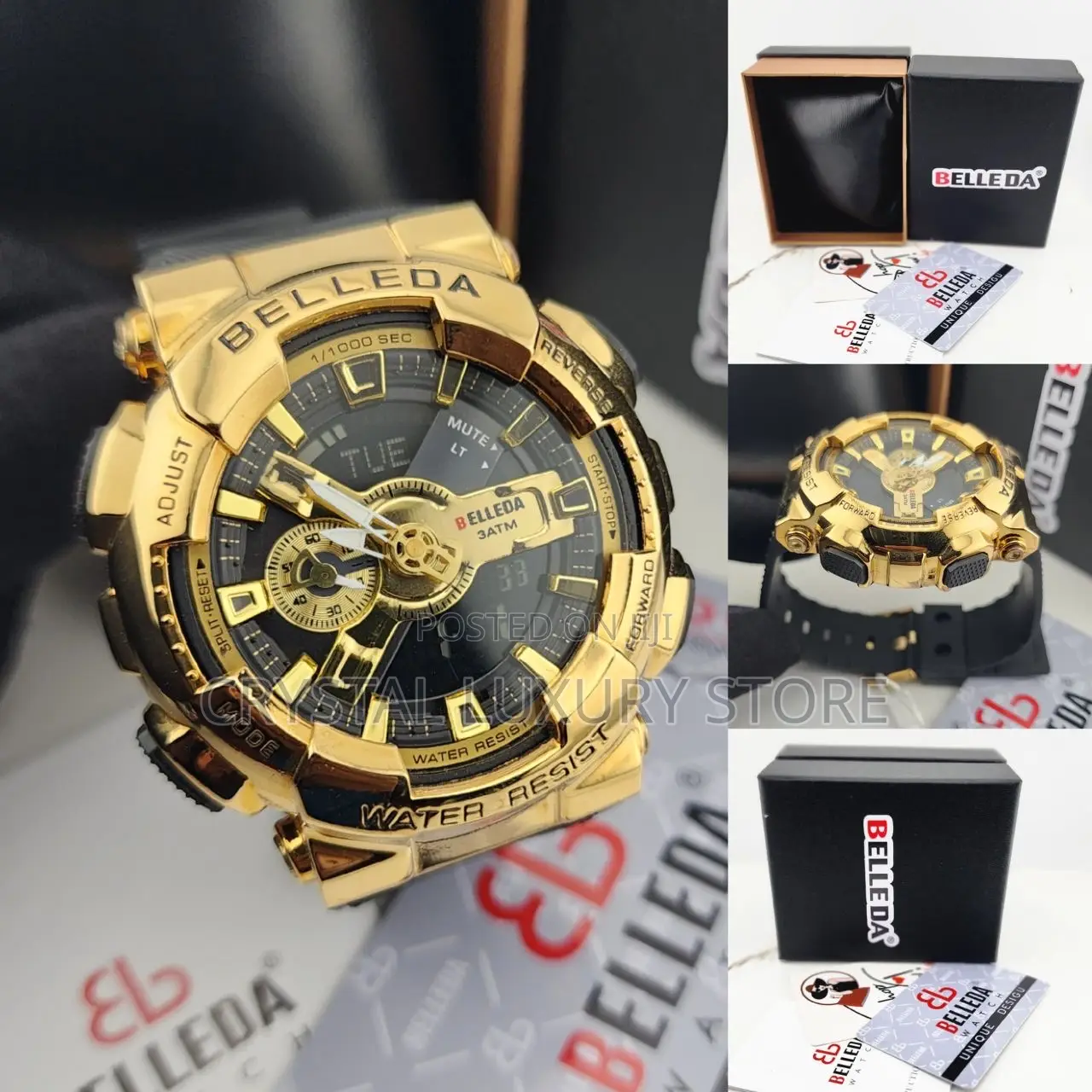 Belleda Quality Men Rubber Strap Wristwatch