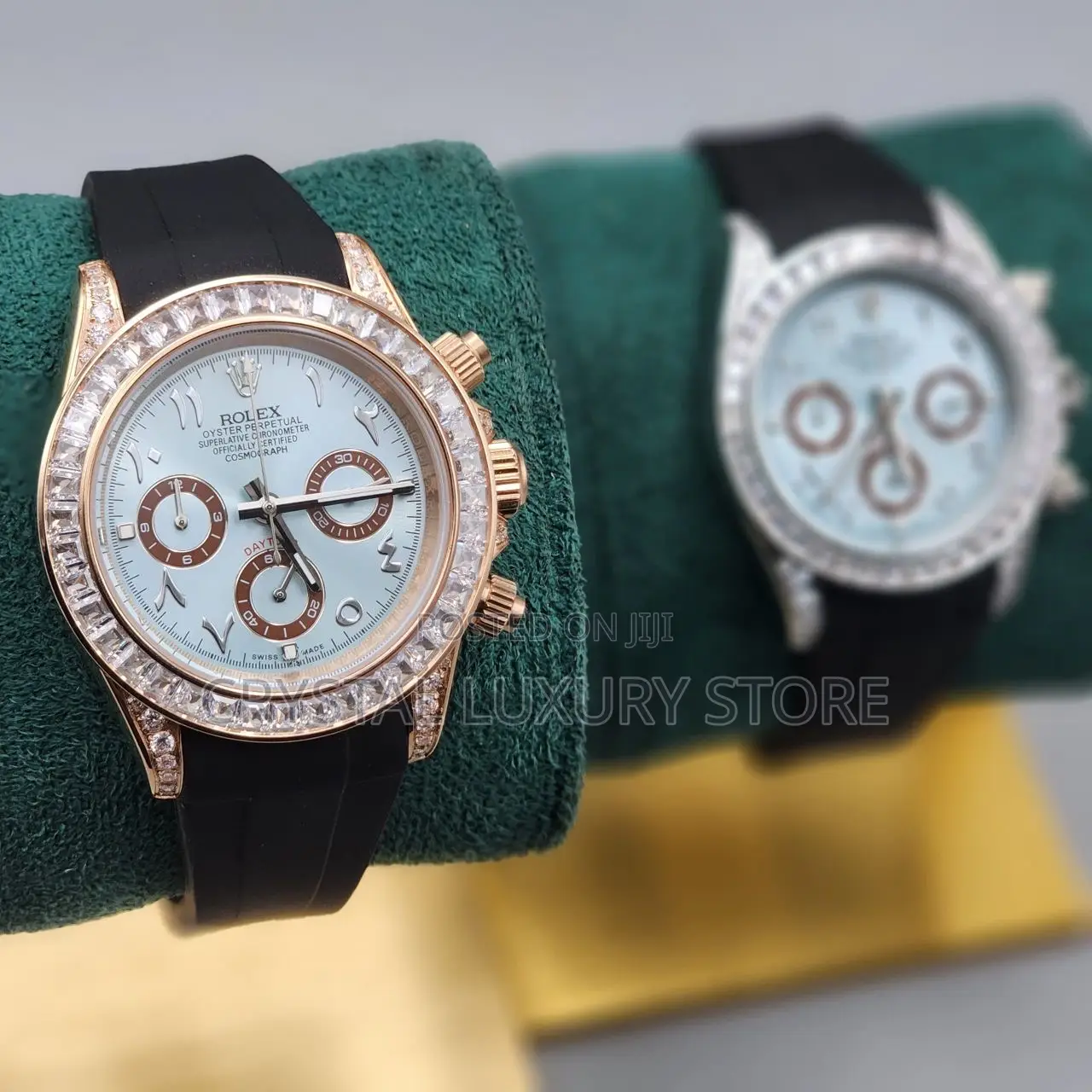 Rolex Quality Luxury Men Rubber Strap Wristwatch