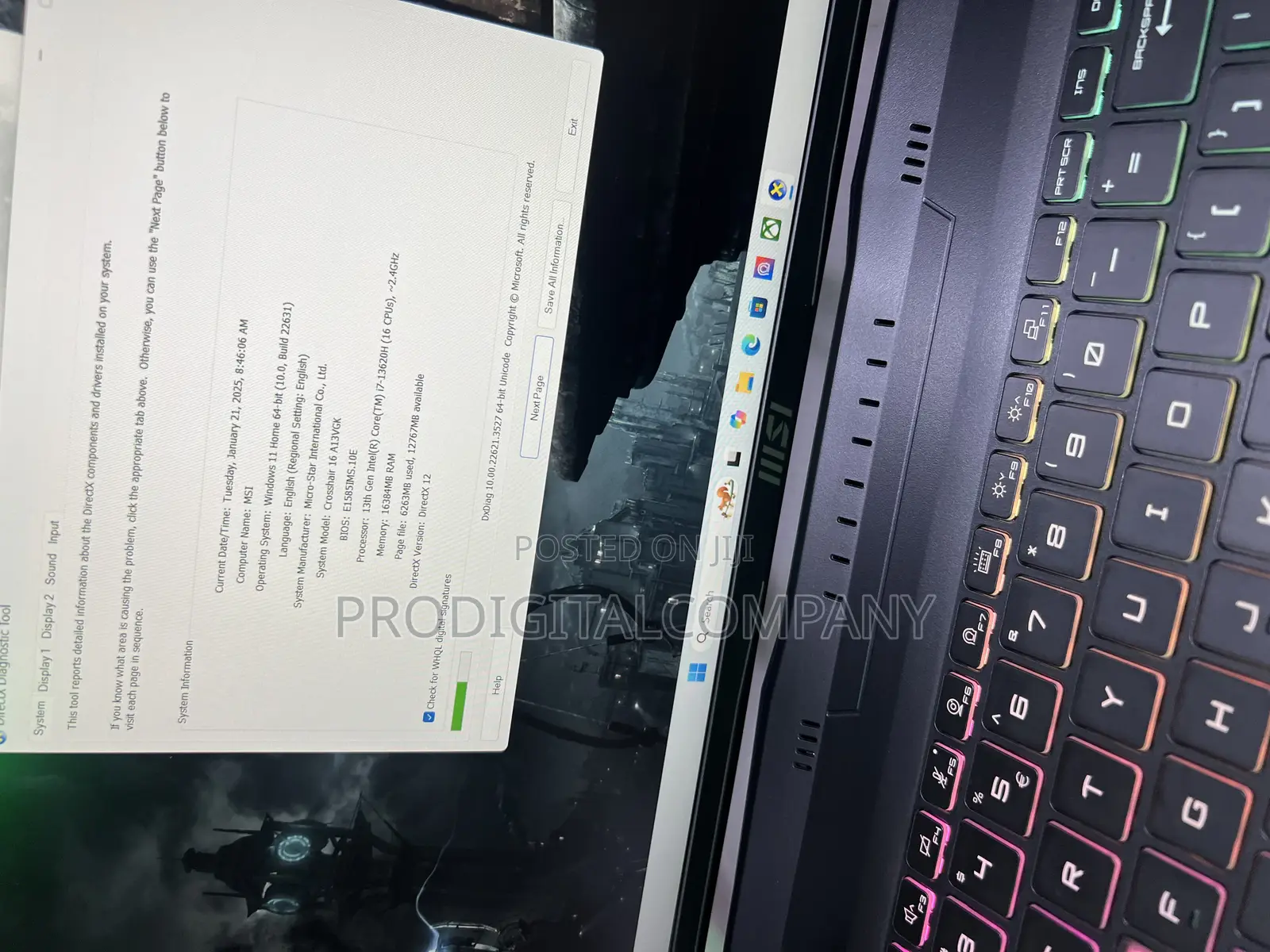 Laptop MSI Crosshair 17 16GB Intel Core I7 SSD 1T