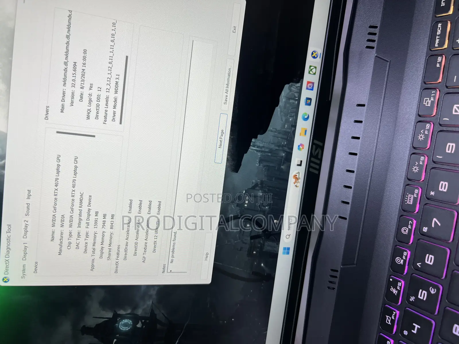 Laptop MSI Crosshair 17 16GB Intel Core I7 SSD 1T