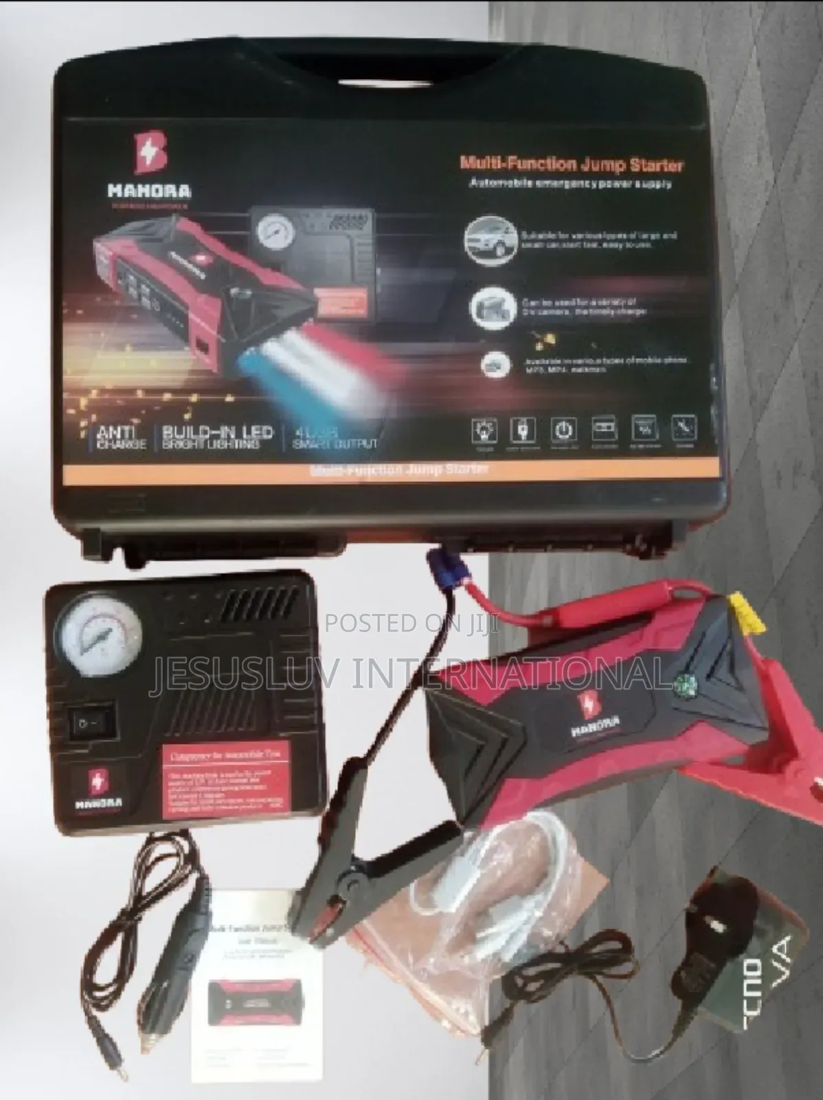 Jump Starter for Both Large Small Car With Tyre Inflator