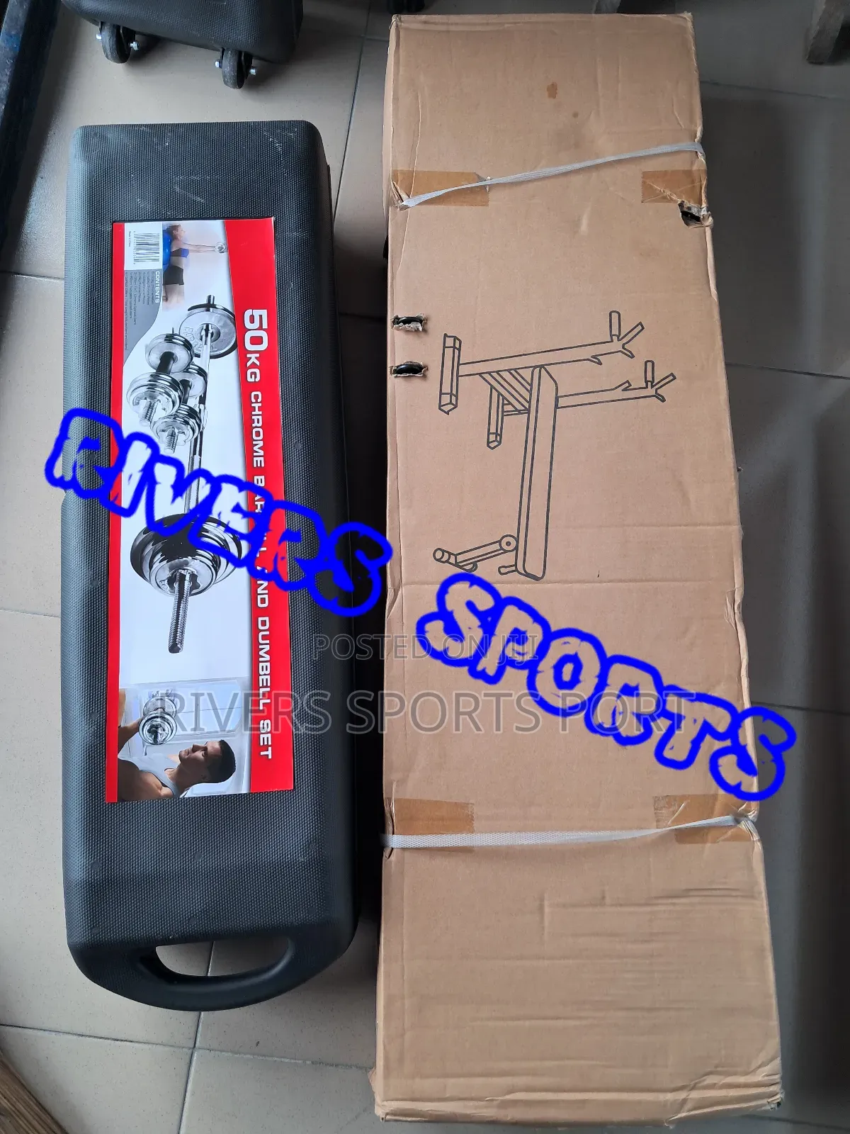 Multifunctional Weight Bench With 50kg Dumbbell Barbell