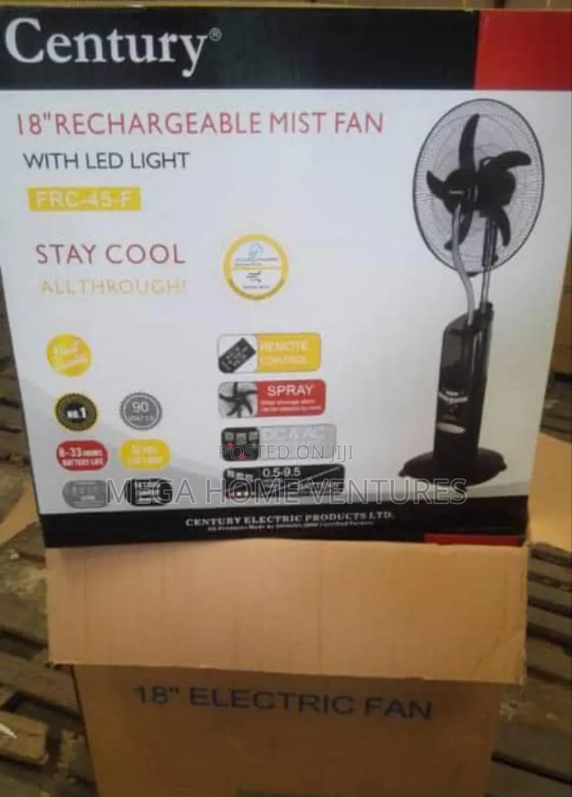 Century Rechargeable Standing Fan