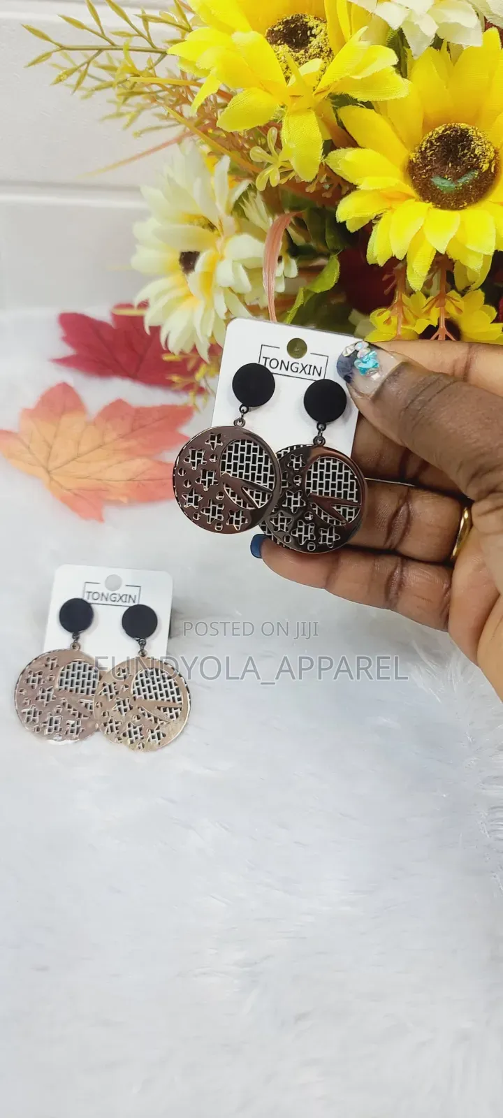 Trendy Fashion Rosegold Mix Earring