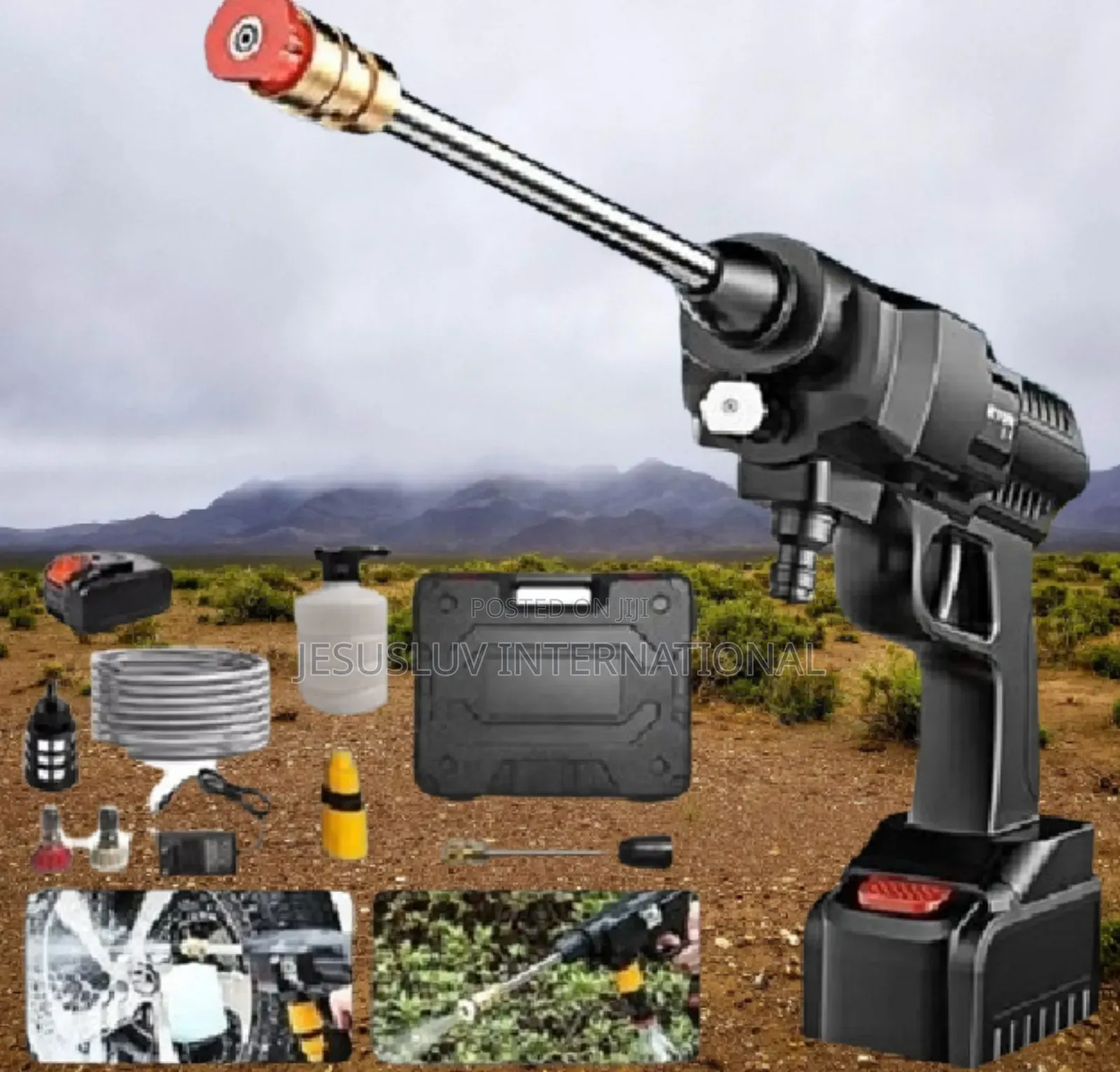 High Pressure Car Washer Rechargeable With 2 Batteries 48V