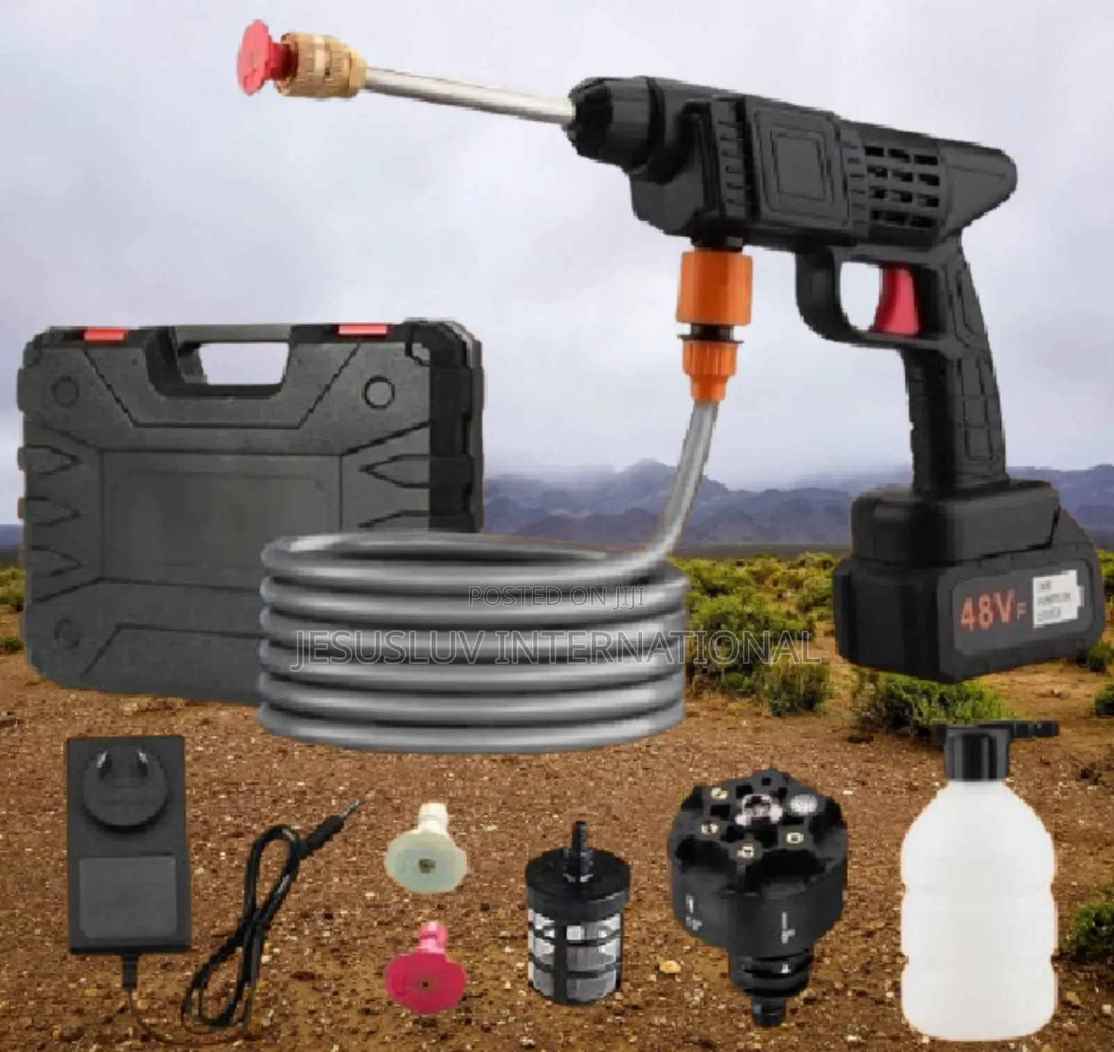 High Pressure Car Washer Rechargeable With 2 Batteries 48V
