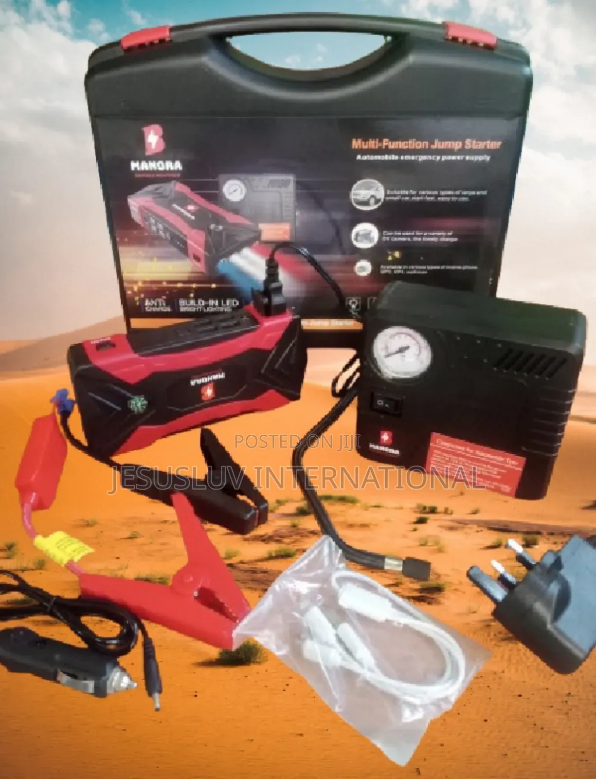 Jump Starter Battery Booster 12V for Vehicle Tyre Inflator