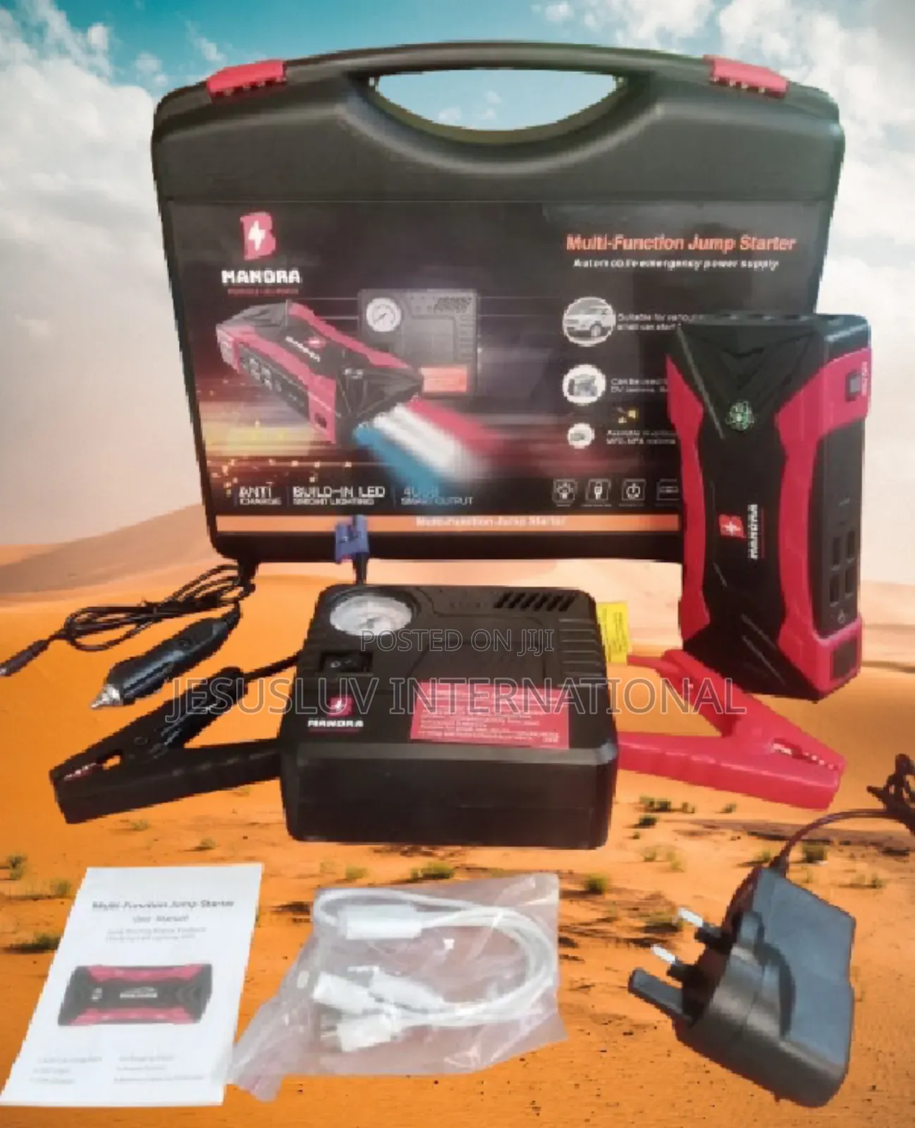 Jump Starter Battery Booster 12V for Vehicle Tyre Inflator