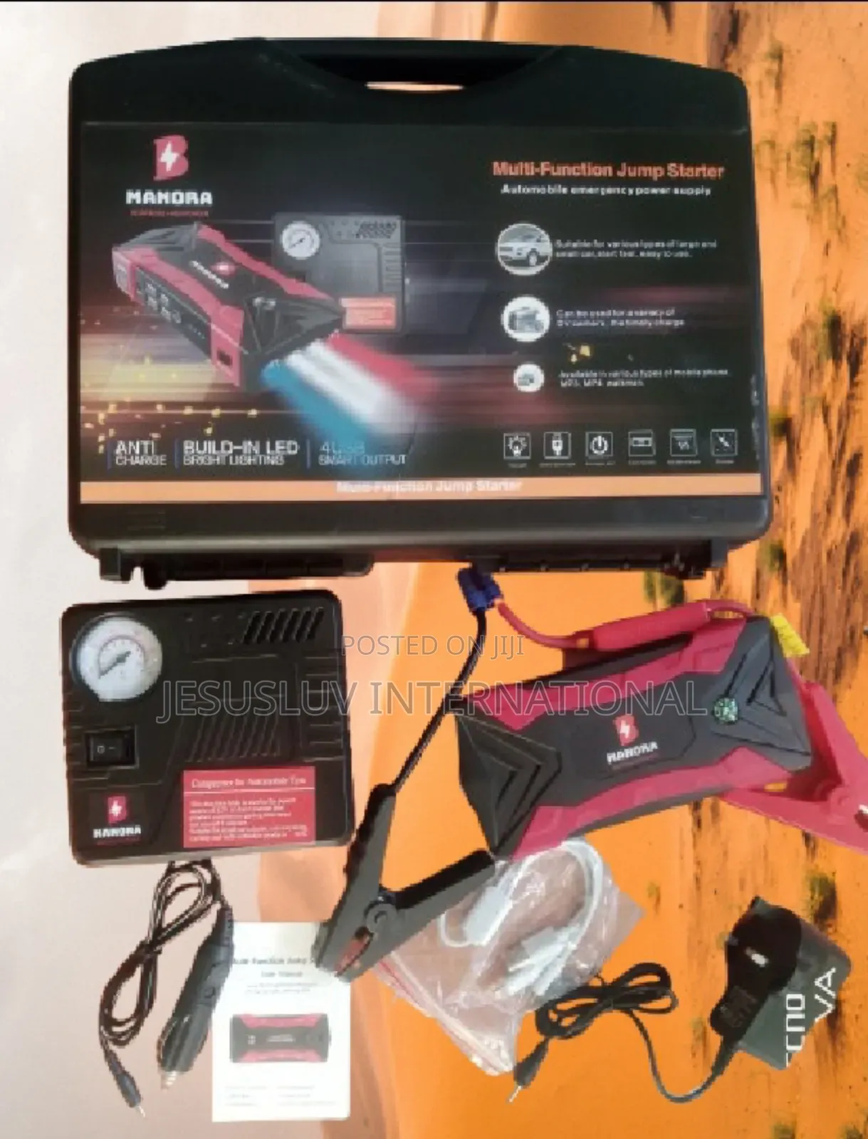 Jump Starter Battery Booster 12V for Vehicle Tyre Inflator