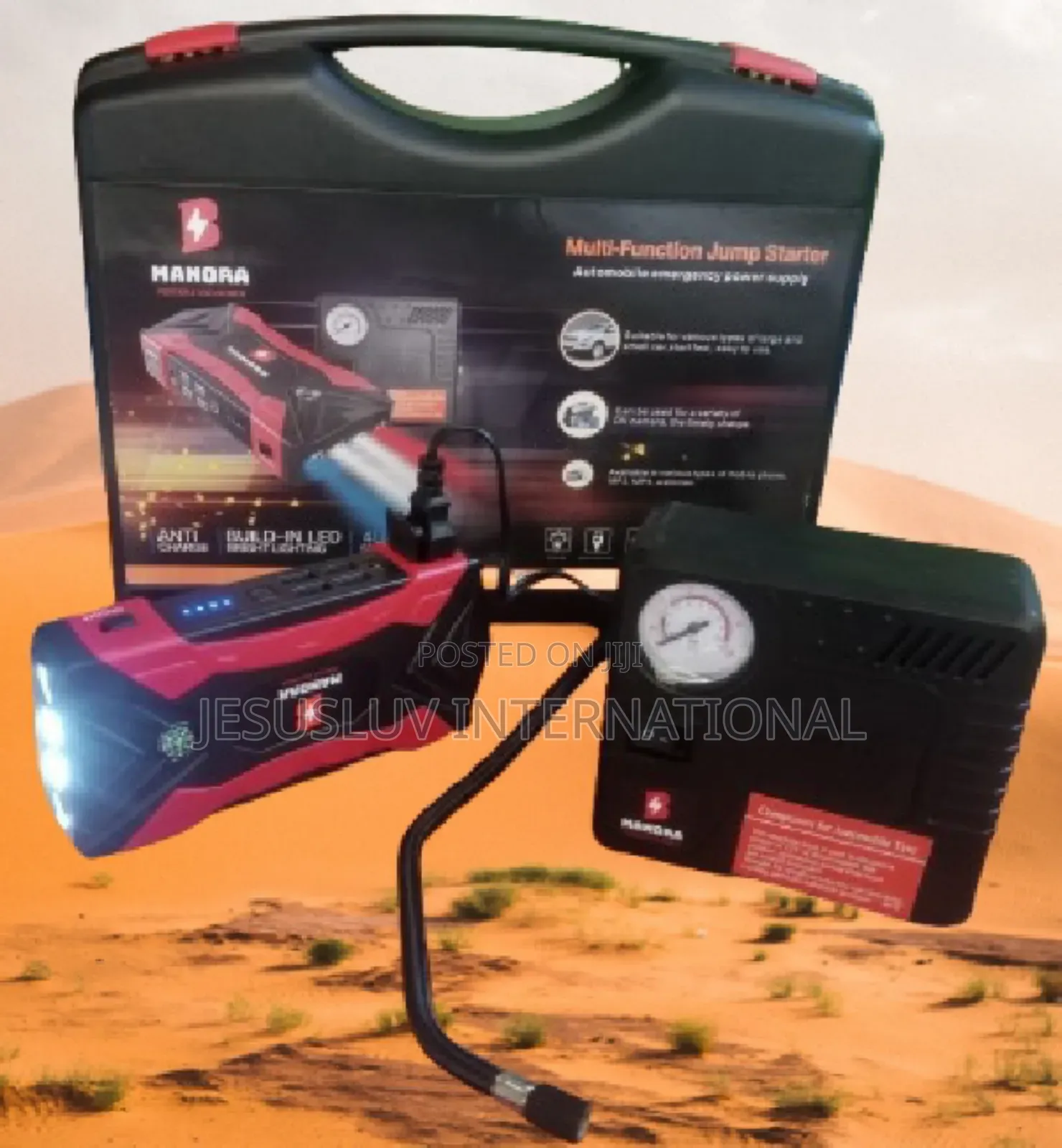Jump Starter Battery Booster 12V for Vehicle Tyre Inflator