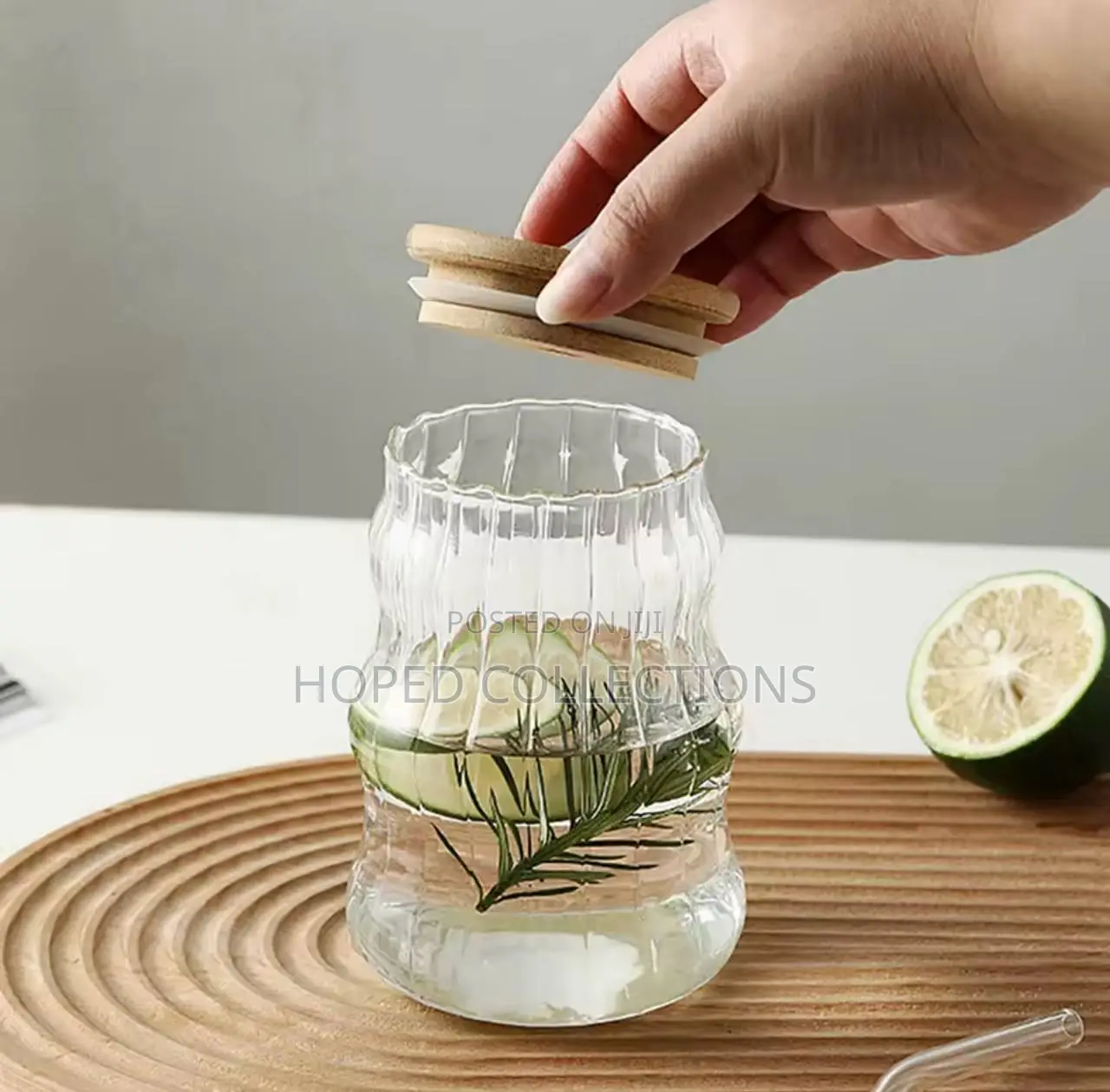 Beautiful Glass Cup,Lid With Straw