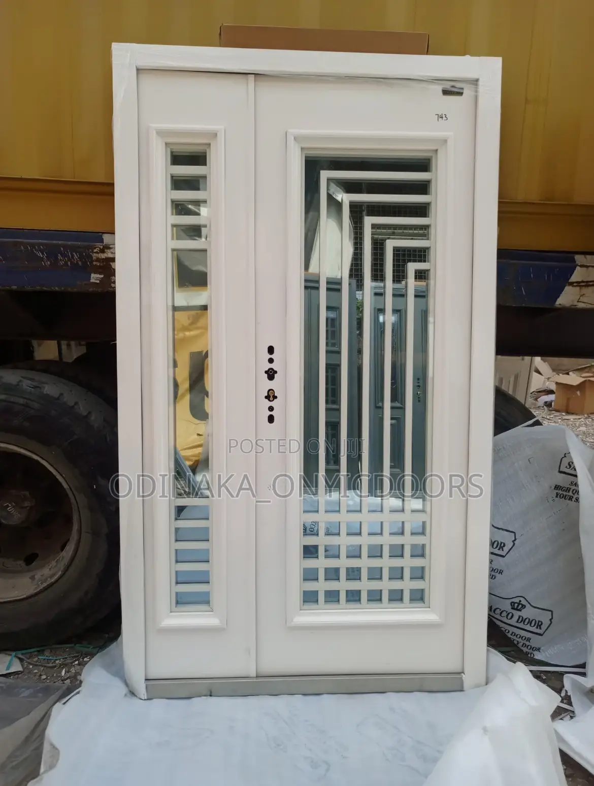 7ft By 4ft White French Glass Door(Angles Design)