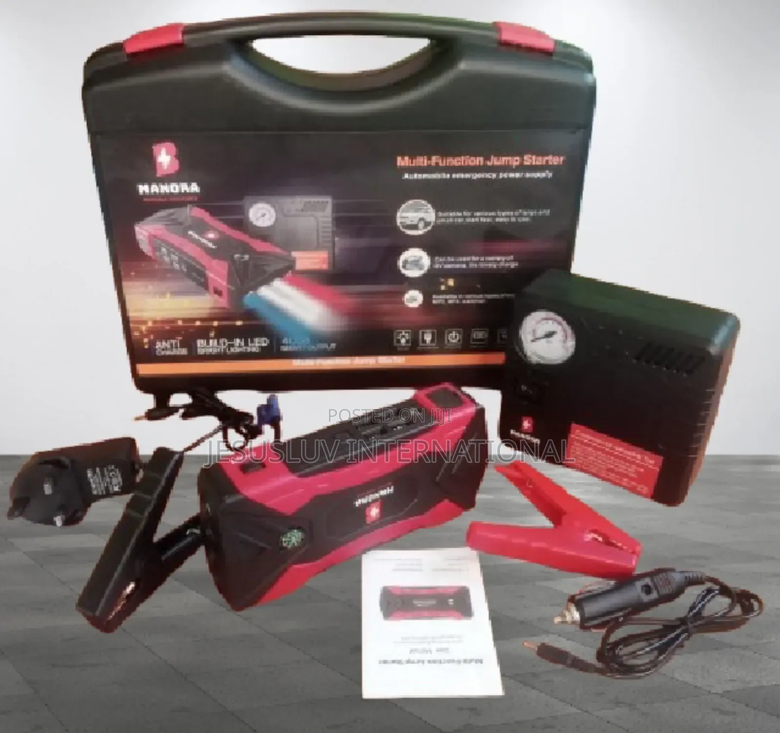 Car Jump Starter 12V, 99800mah With Tyre Inflator Pump