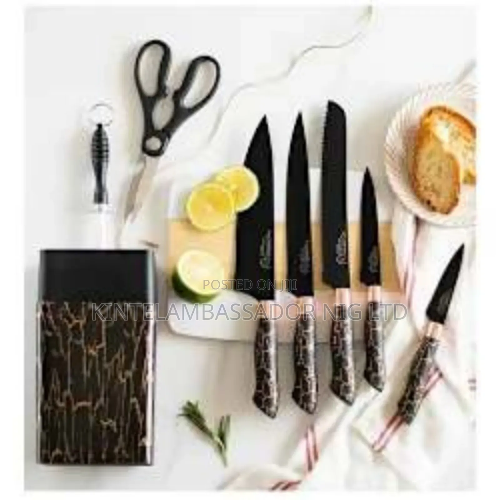 7 Picese Marble Knife Set