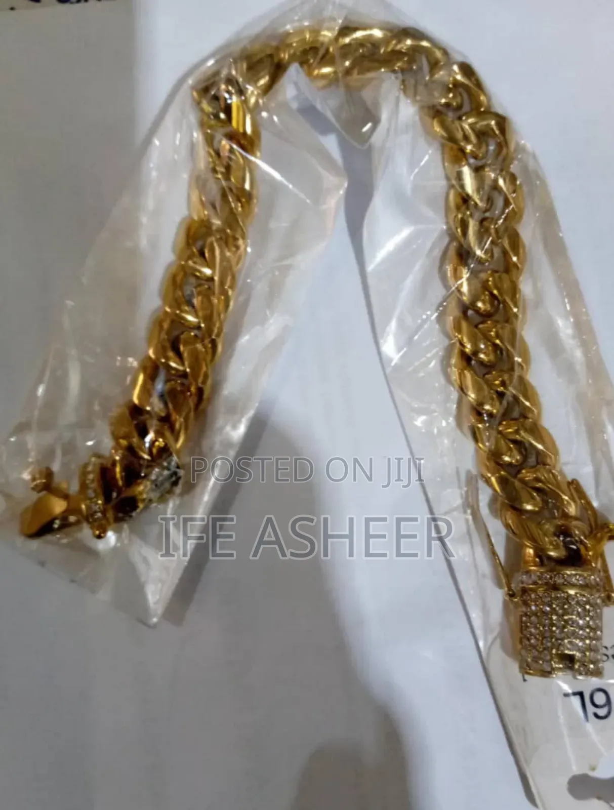 Men's Quality Cuban Bracelet With Ring - Gold
