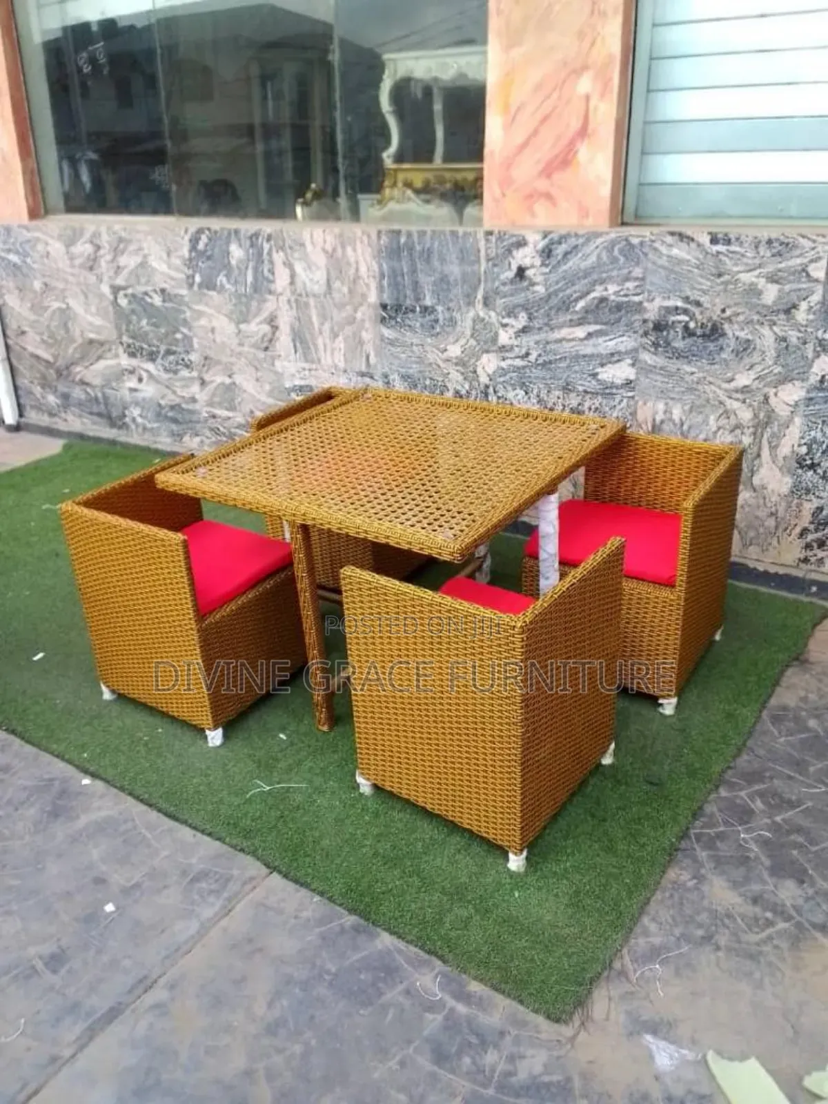 Rattan Dining Table and Chairs.