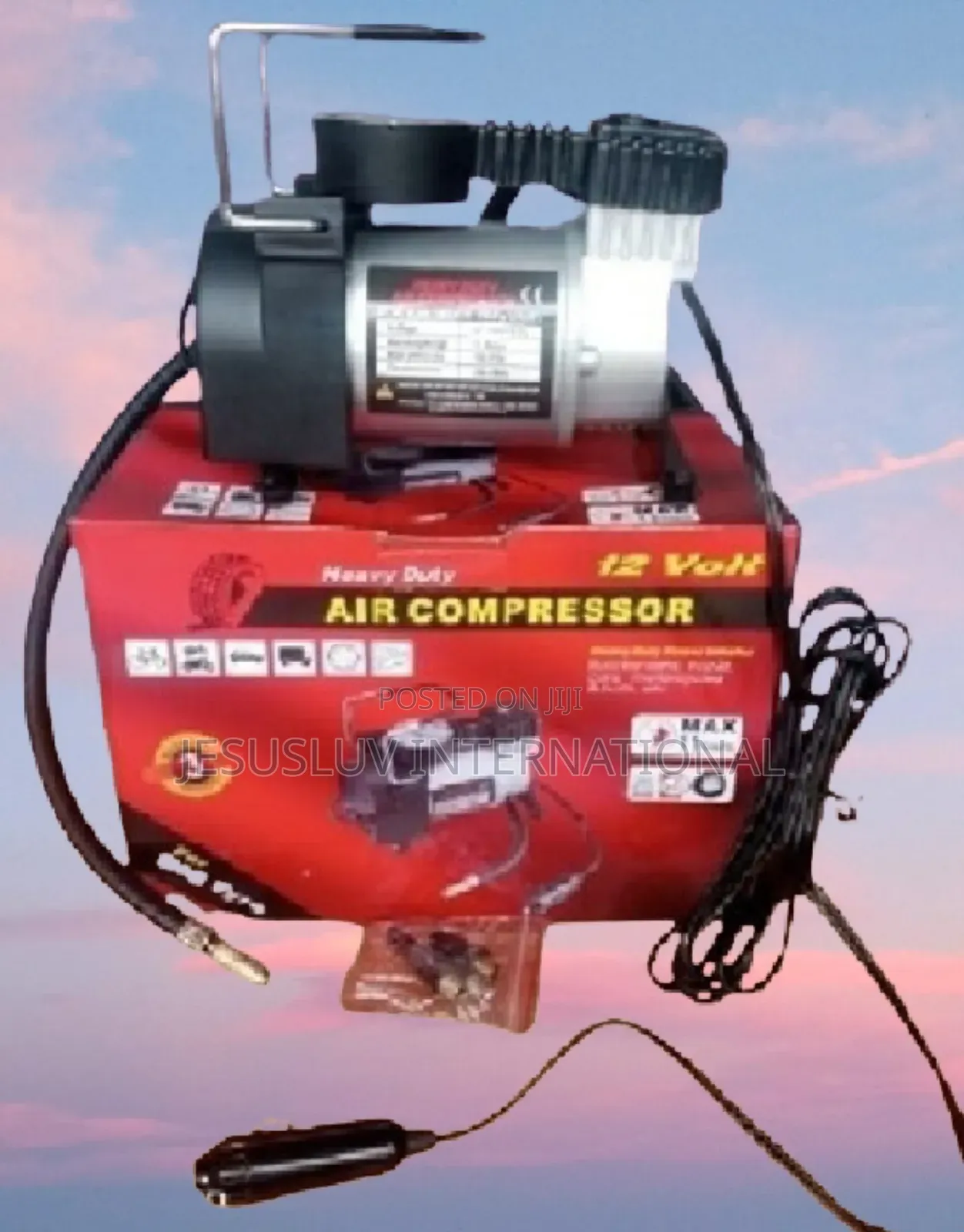 Air Compressor Tyre Inflator Pump 12v With Pressure Gauge