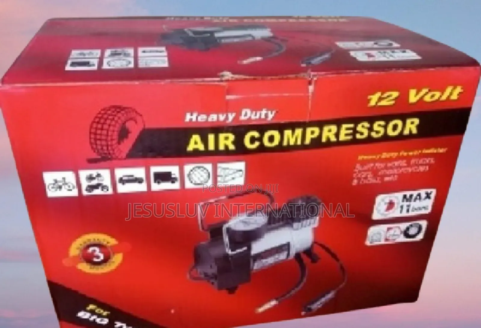 Air Compressor Tyre Inflator Pump 12v With Pressure Gauge