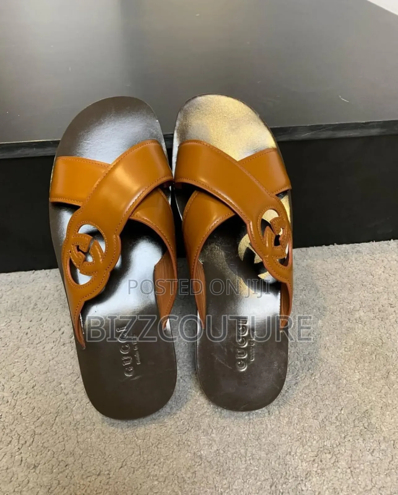 Original Gucci Leather Slippers Available in Store