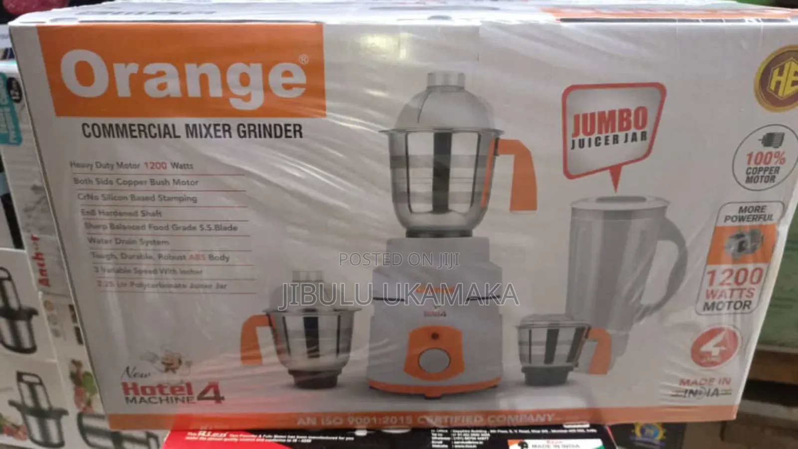 Orange Commercial Mixer Grinder