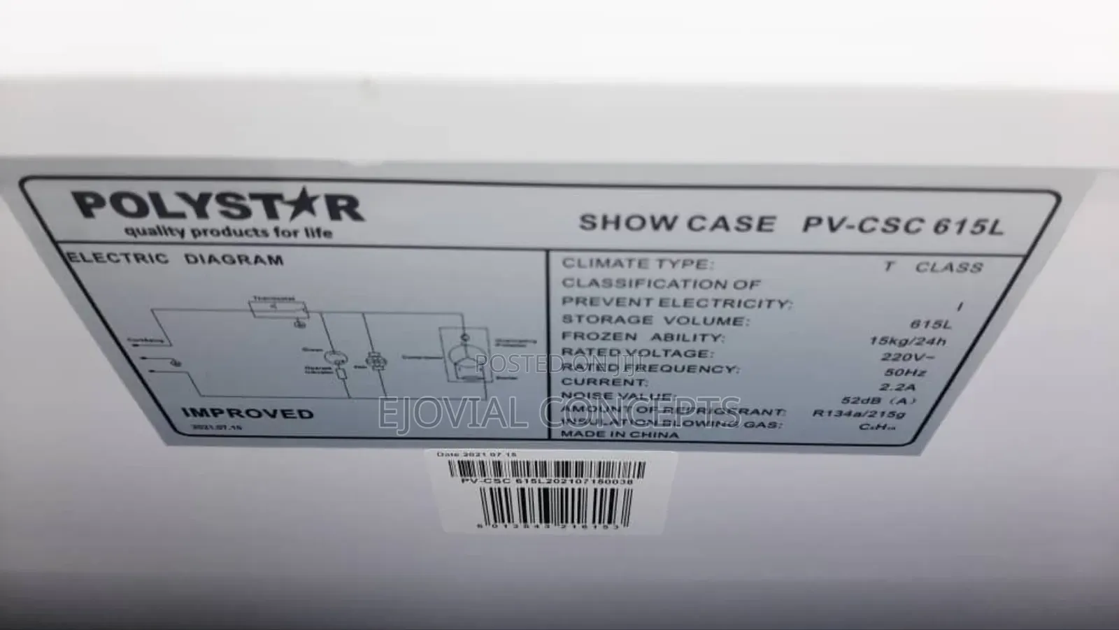 Polystar Pv-Csc615l 538l Showcase Freezer