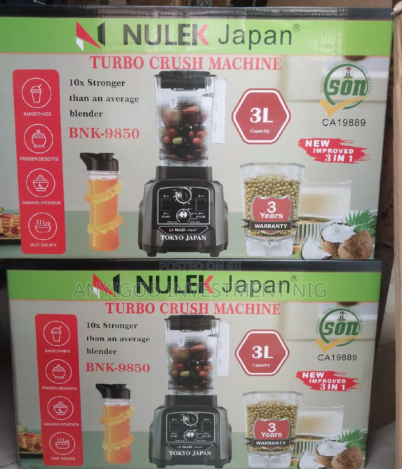 NULEK Turbo Crush Commercial Machine 4500watts 3L