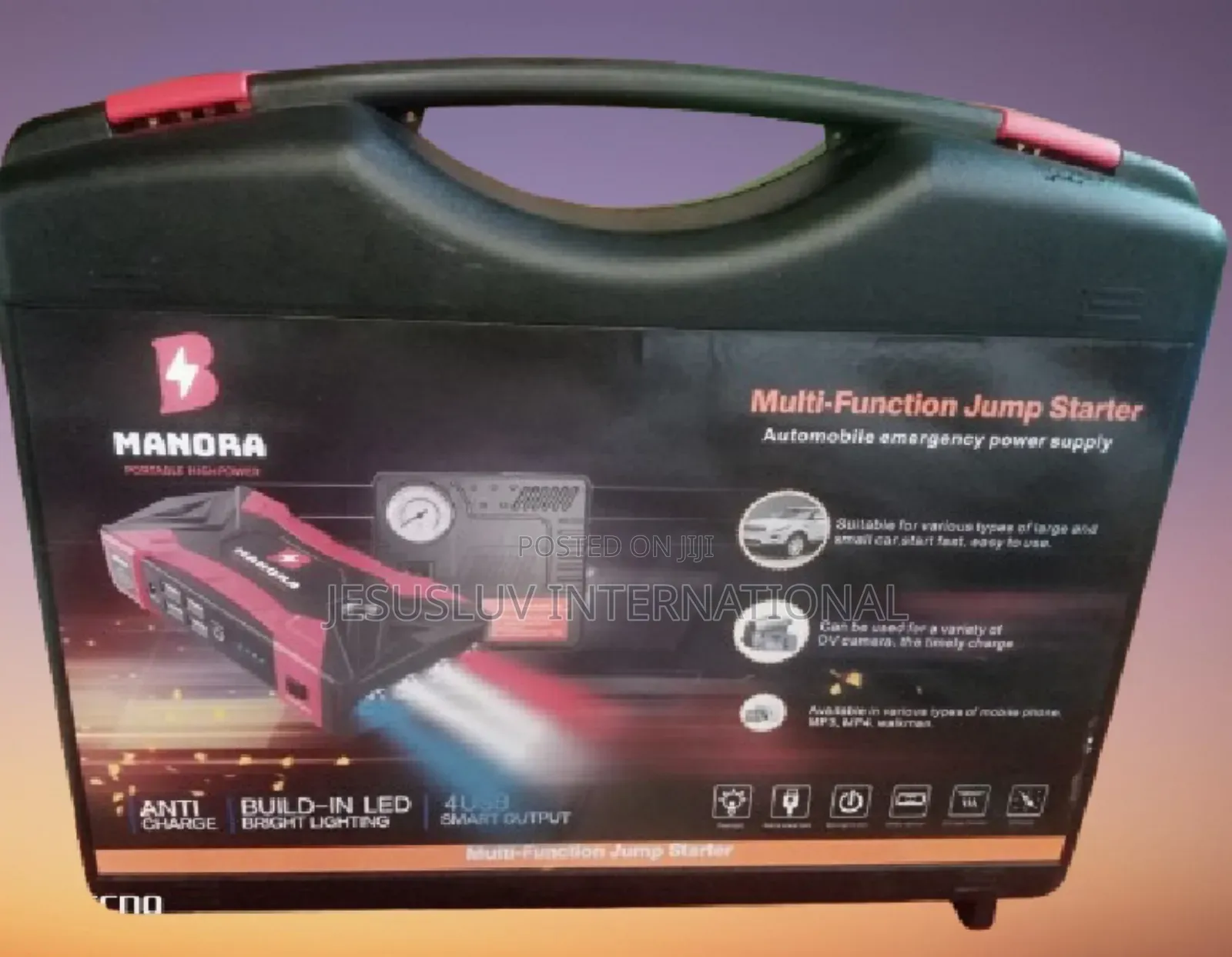 Jump Starter + Tyre Inflator for Both Large Small Vehicle