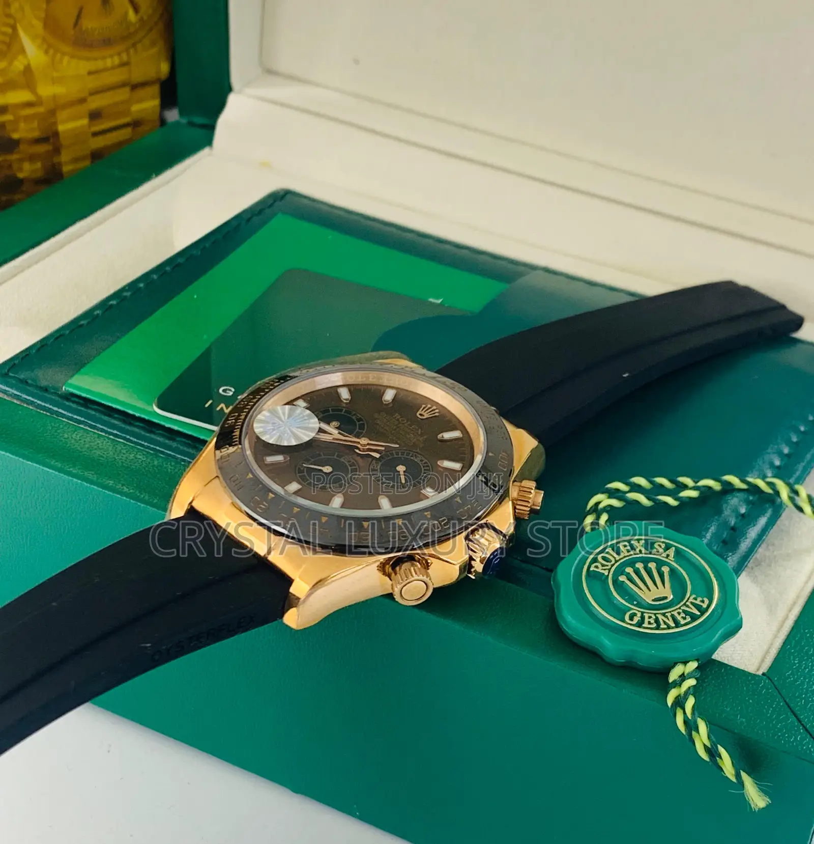 Rolex Quality Luxury Men Rubber Strap Wristwatch