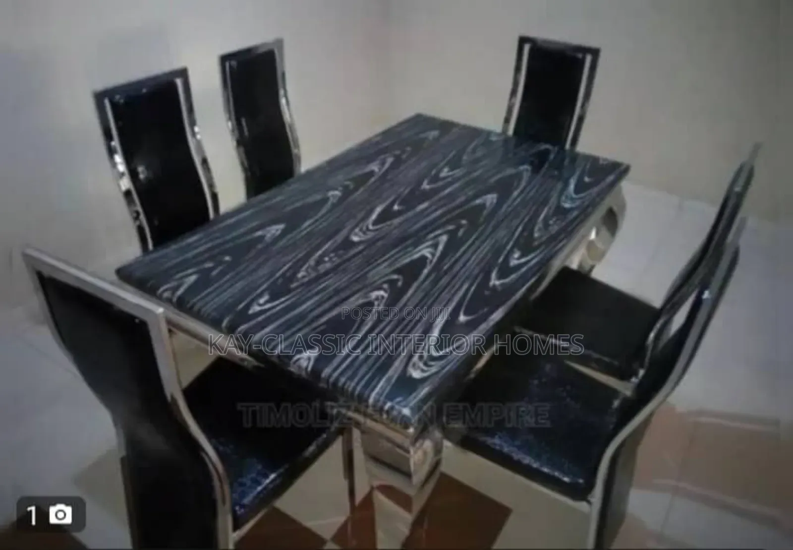Six Setters Mable Top Golden Leg Dining Table