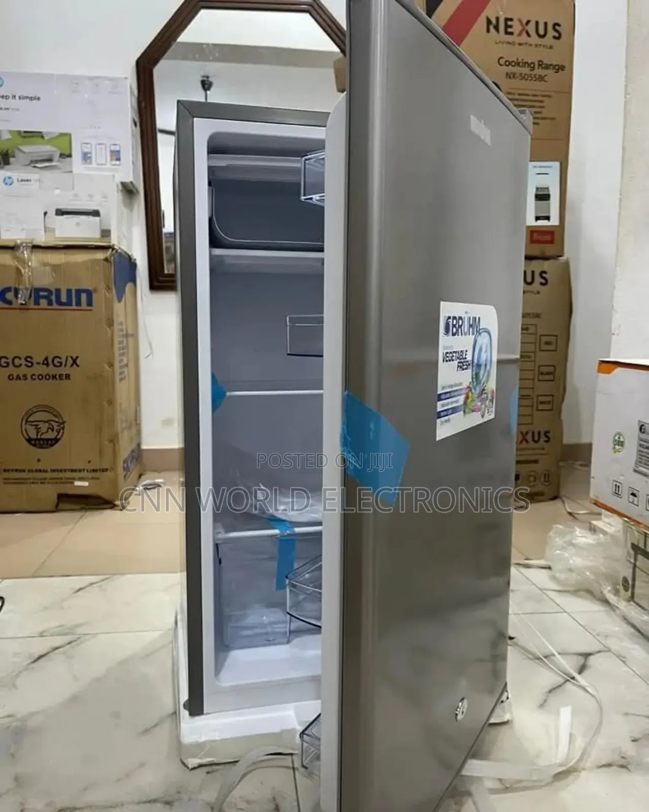New Bruhm 93L Single Door Fridge With Key Warranty 1year