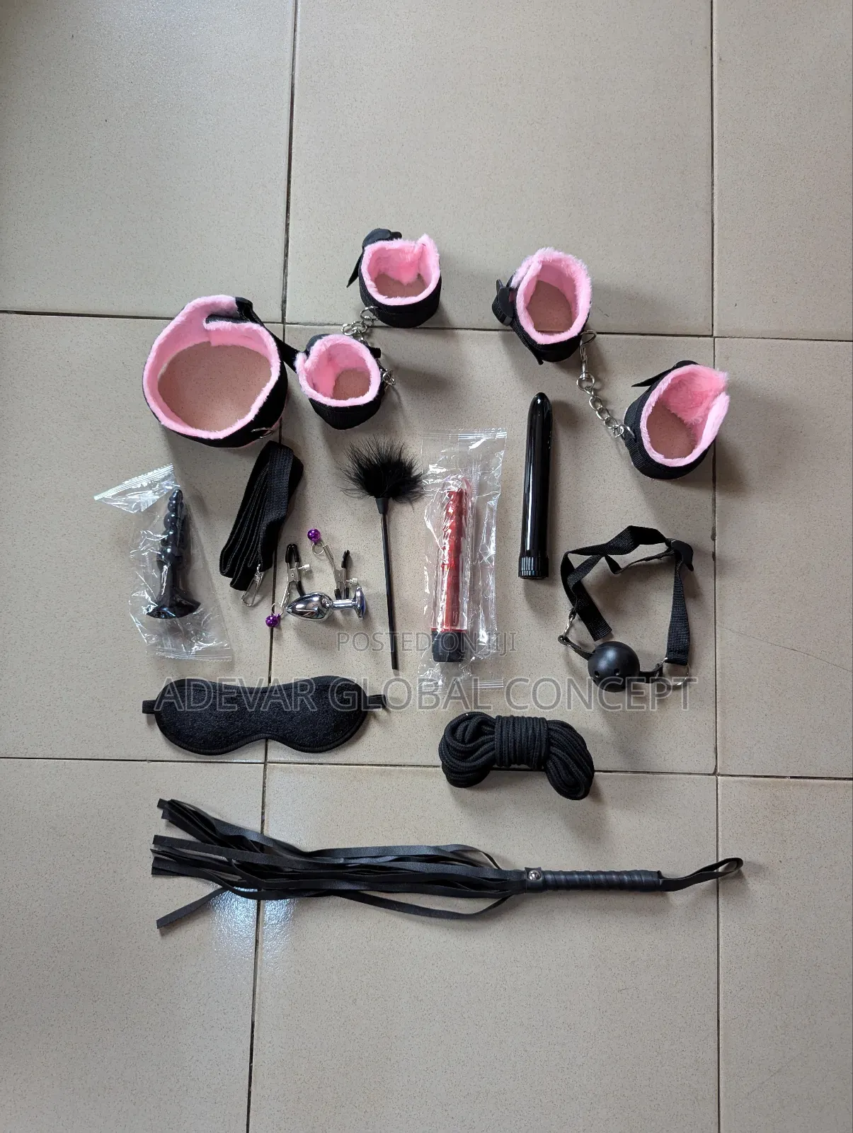 BDSM Bondage Kit - 13 Pieces - Multicolor
