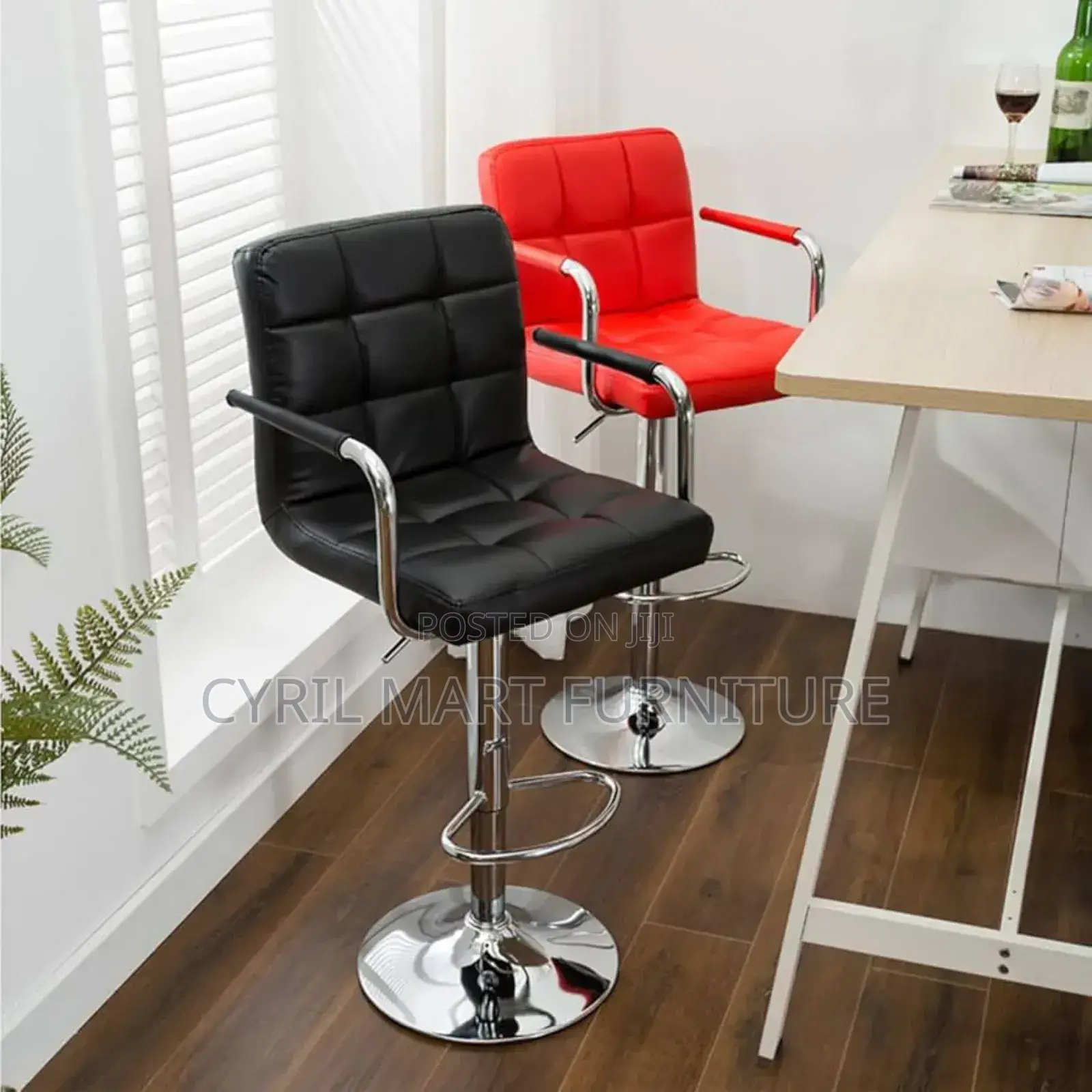 Bar Stools Red And Black Available