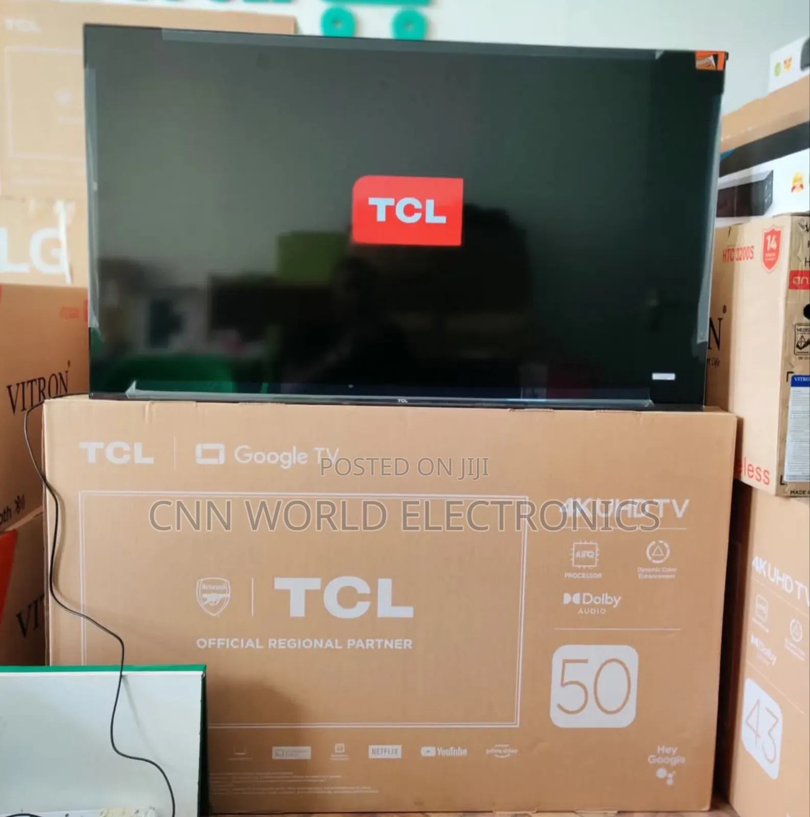 New TCL 50"Inch Android Smart Flameless Netflix Youtube App