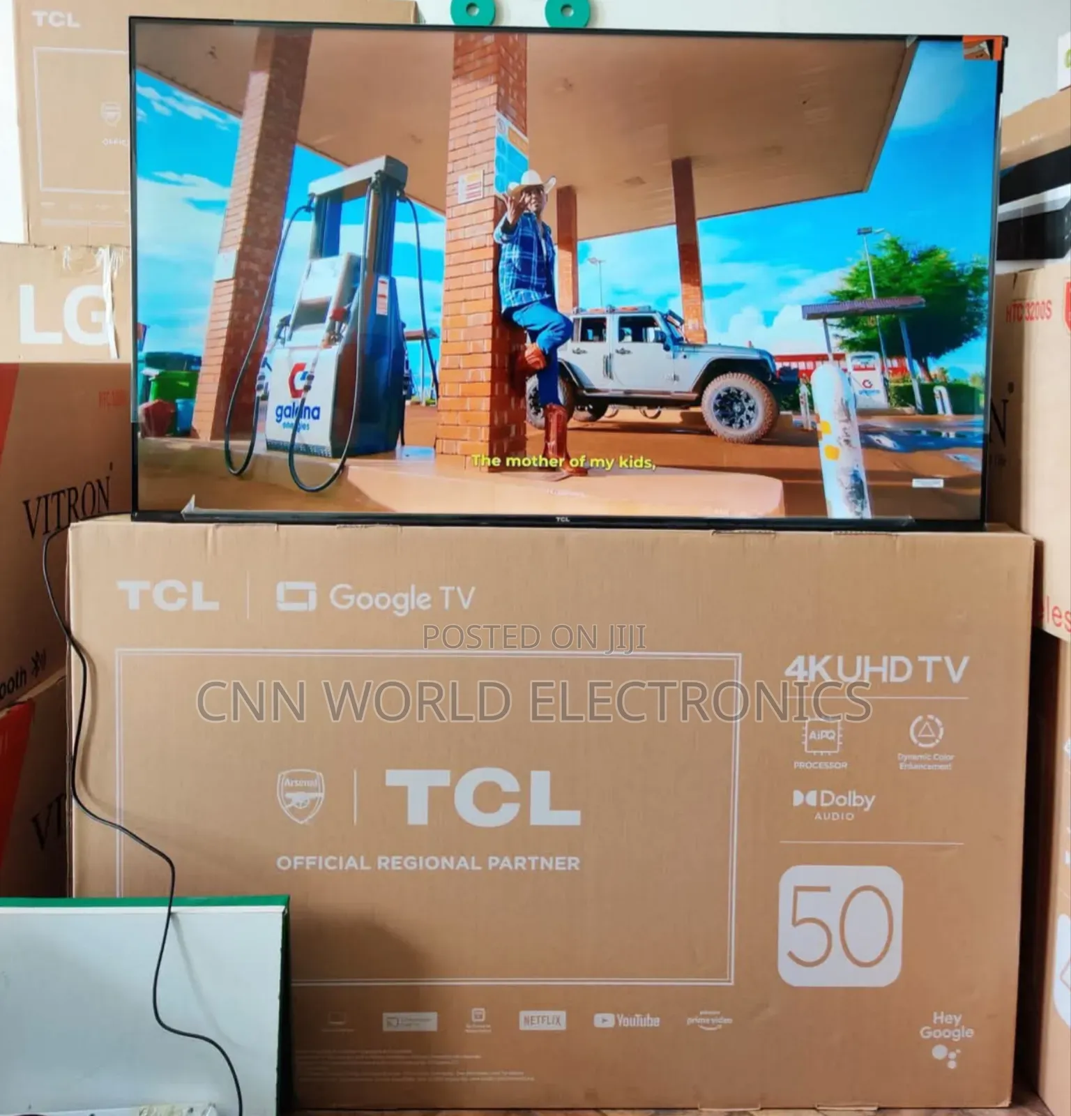 New TCL 50"Inch Android Smart Flameless Netflix Youtube App