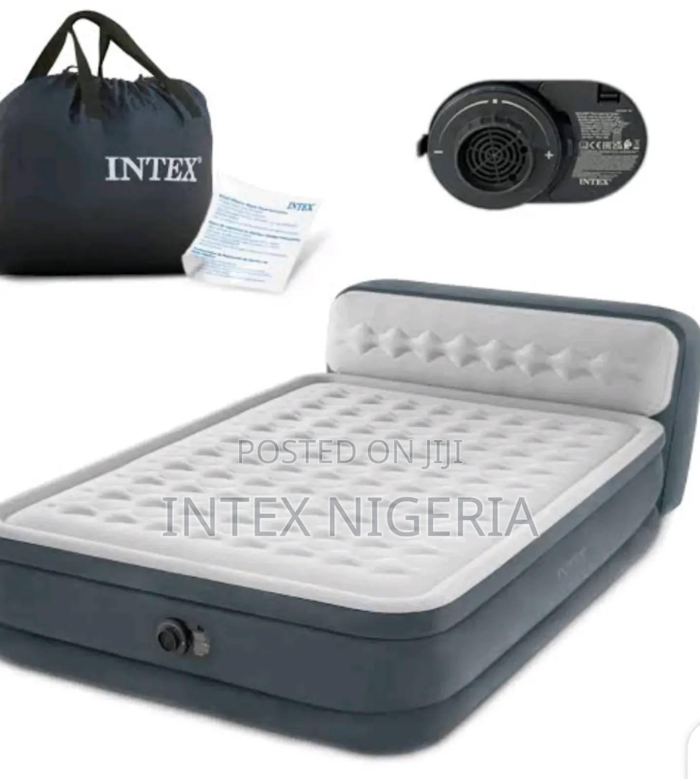 Intex Inflatable Queen Ultra Plush Headboard Airbed